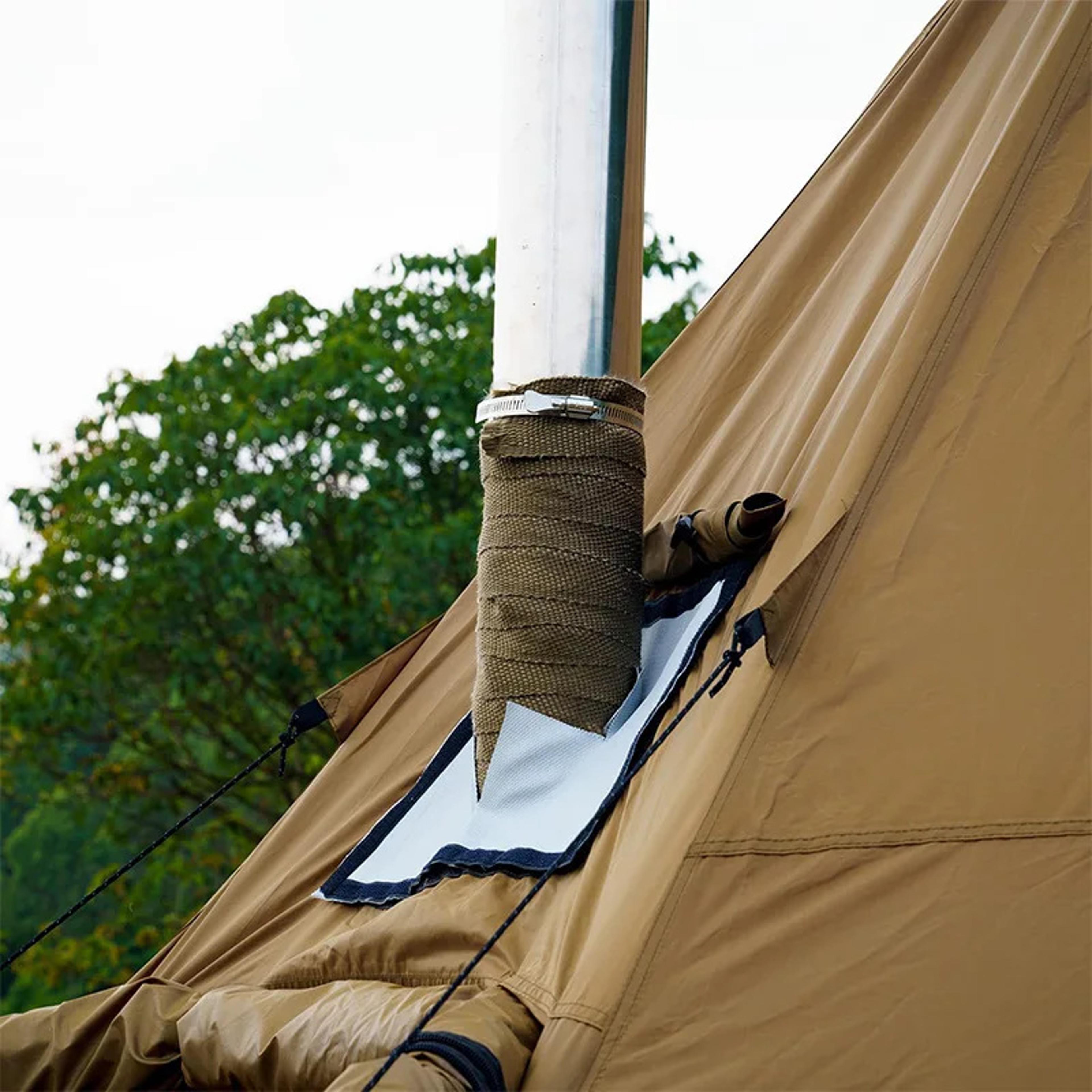 High Temp Stove Pipe Heat Shield Wrap With Clamps Fiberglass Fireproof Tape Protector 5