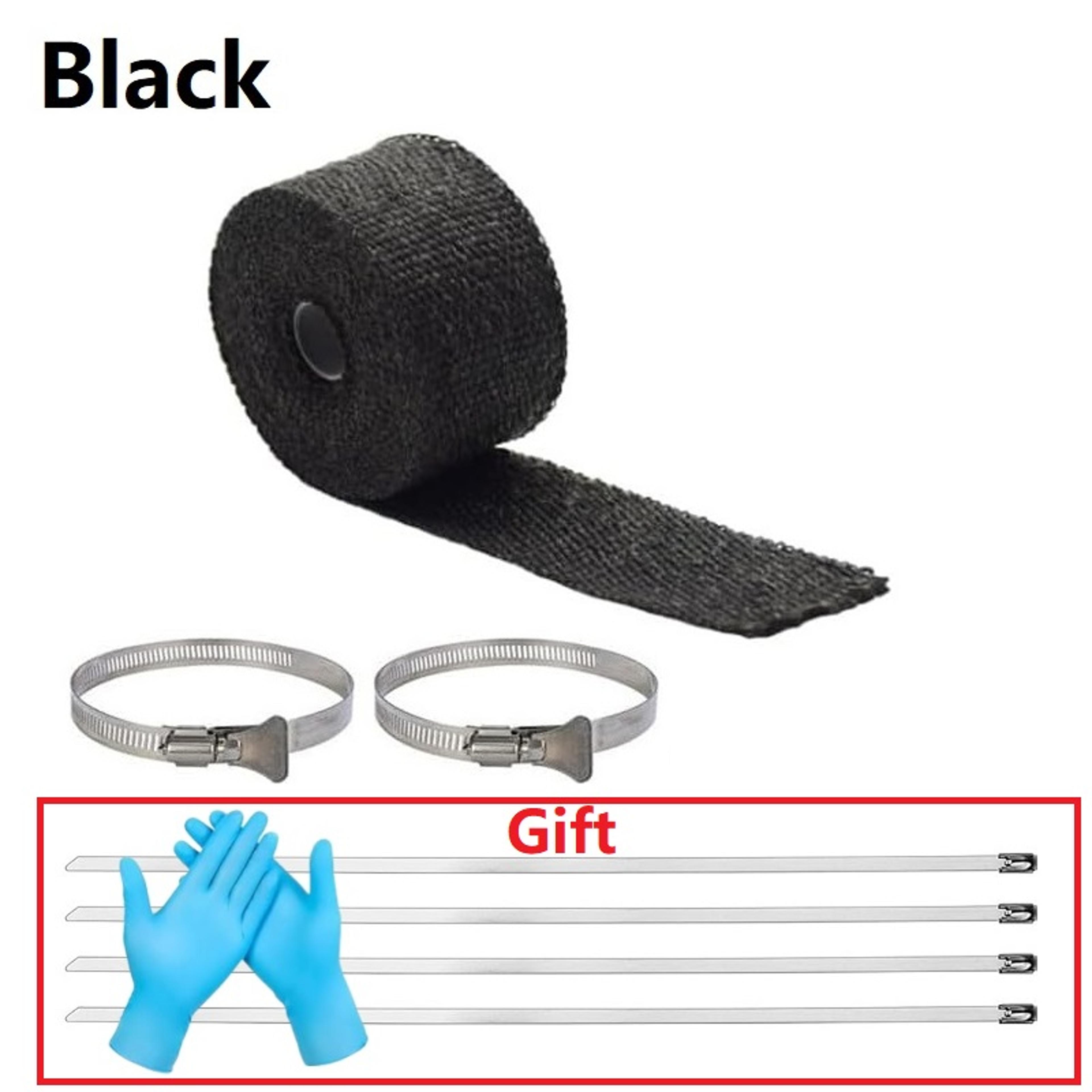 High Temp Stove Pipe Heat Shield Wrap With Clamps Fiberglass Fireproof Tape Protector 7