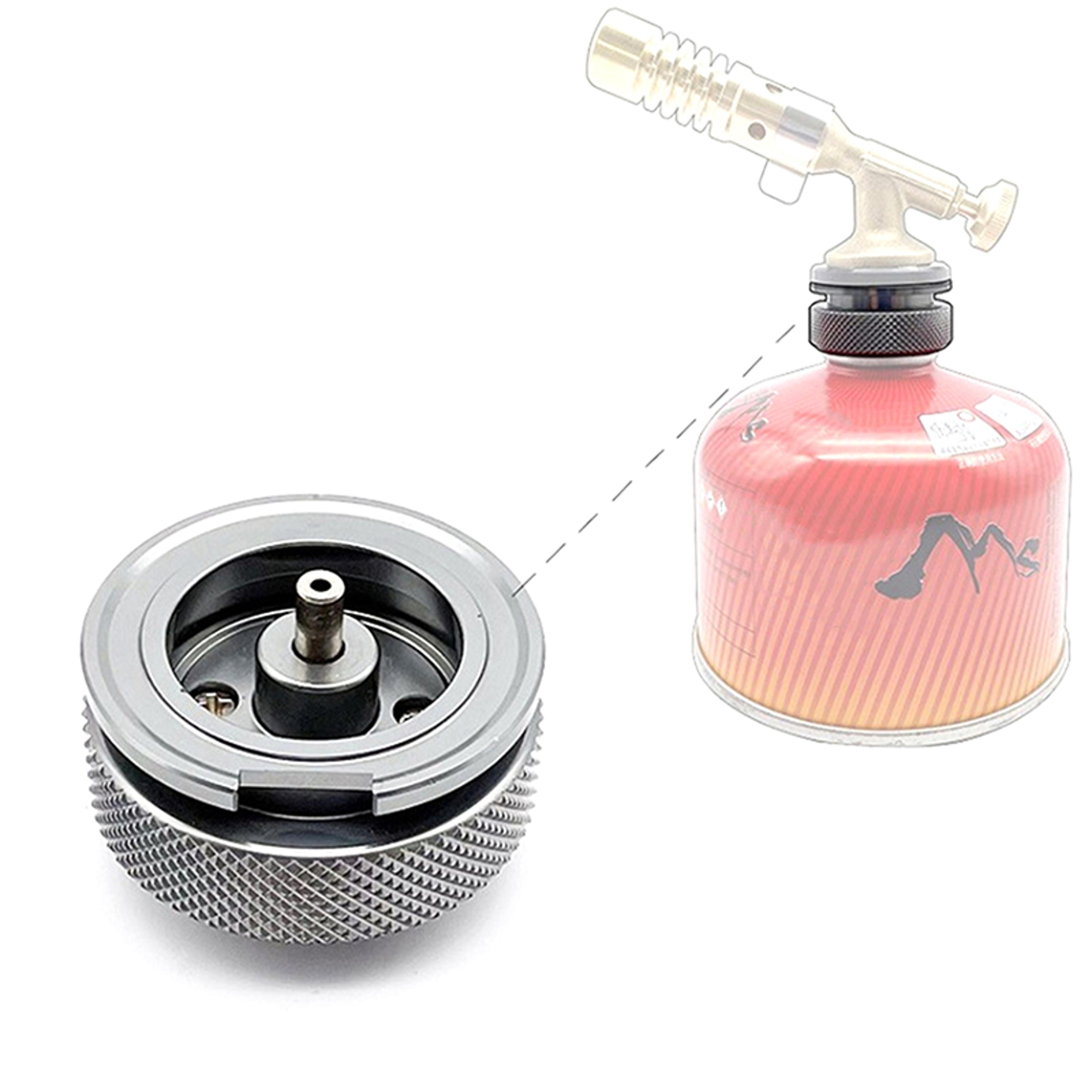 Flat Cylinder To Cartridge Gas Adapter Butane Torch Connector For Camping 4
