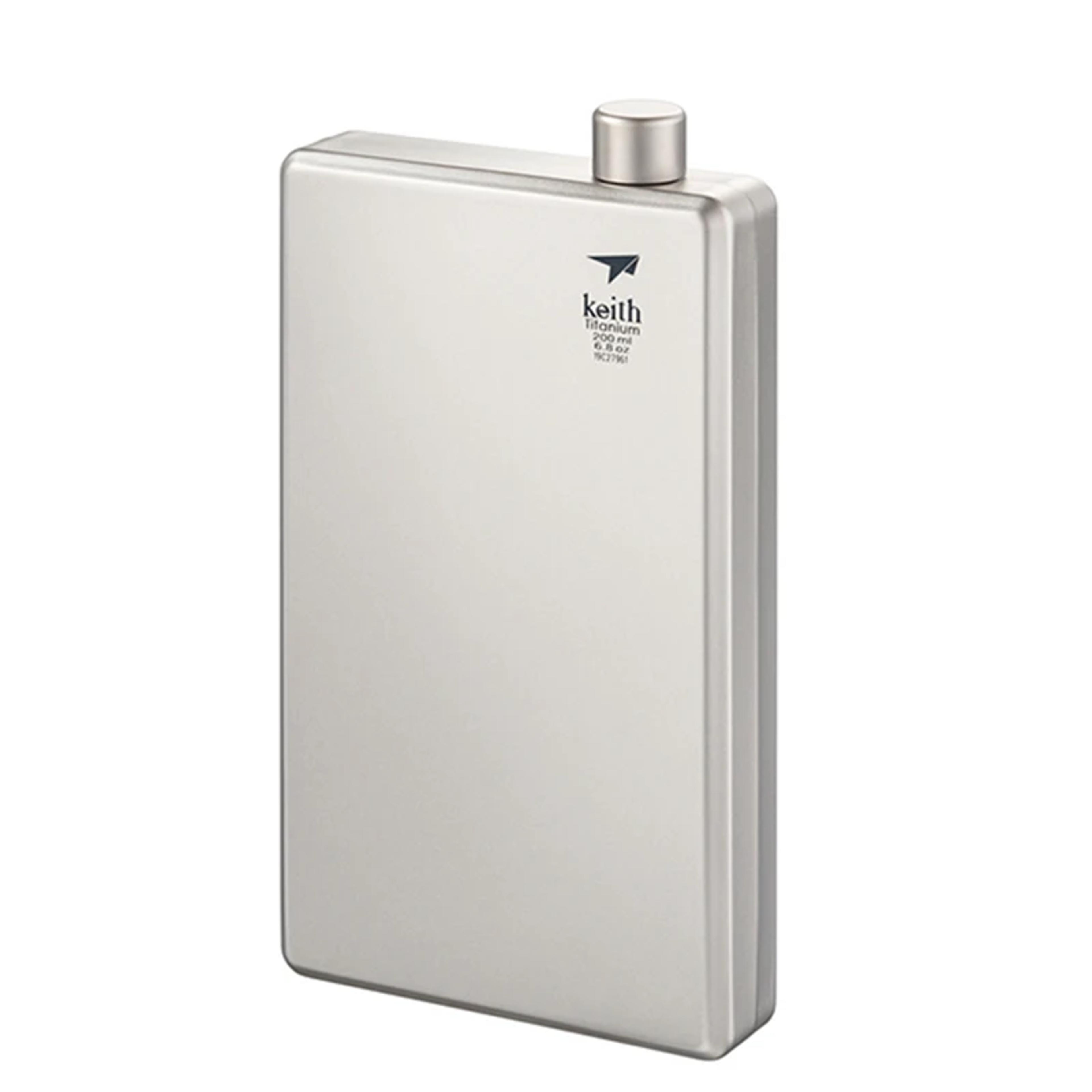 camping hip flask portable titanium flask for travel, hiking & outdoor use