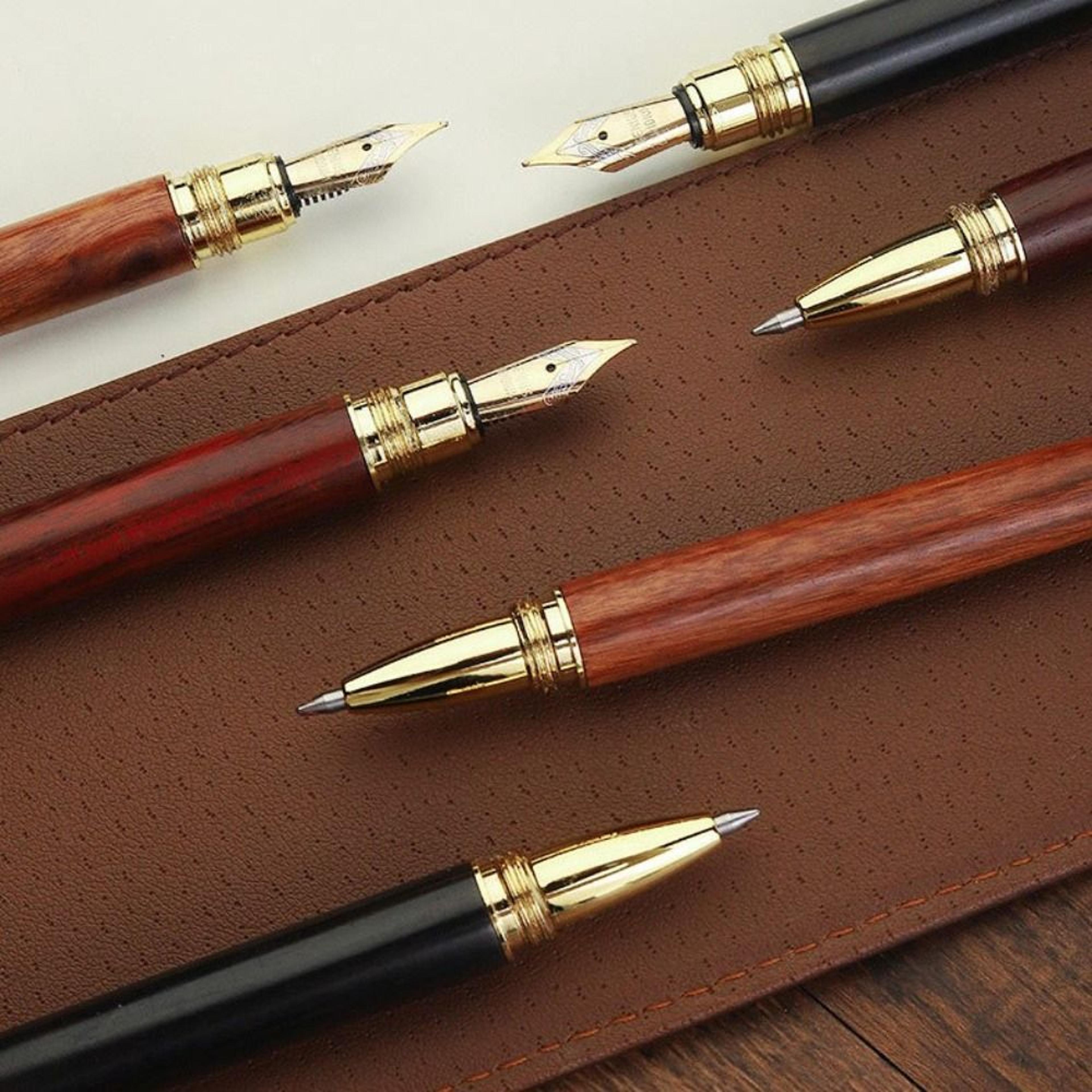 luxury wood fountain pen smooth ink business signature writing pen