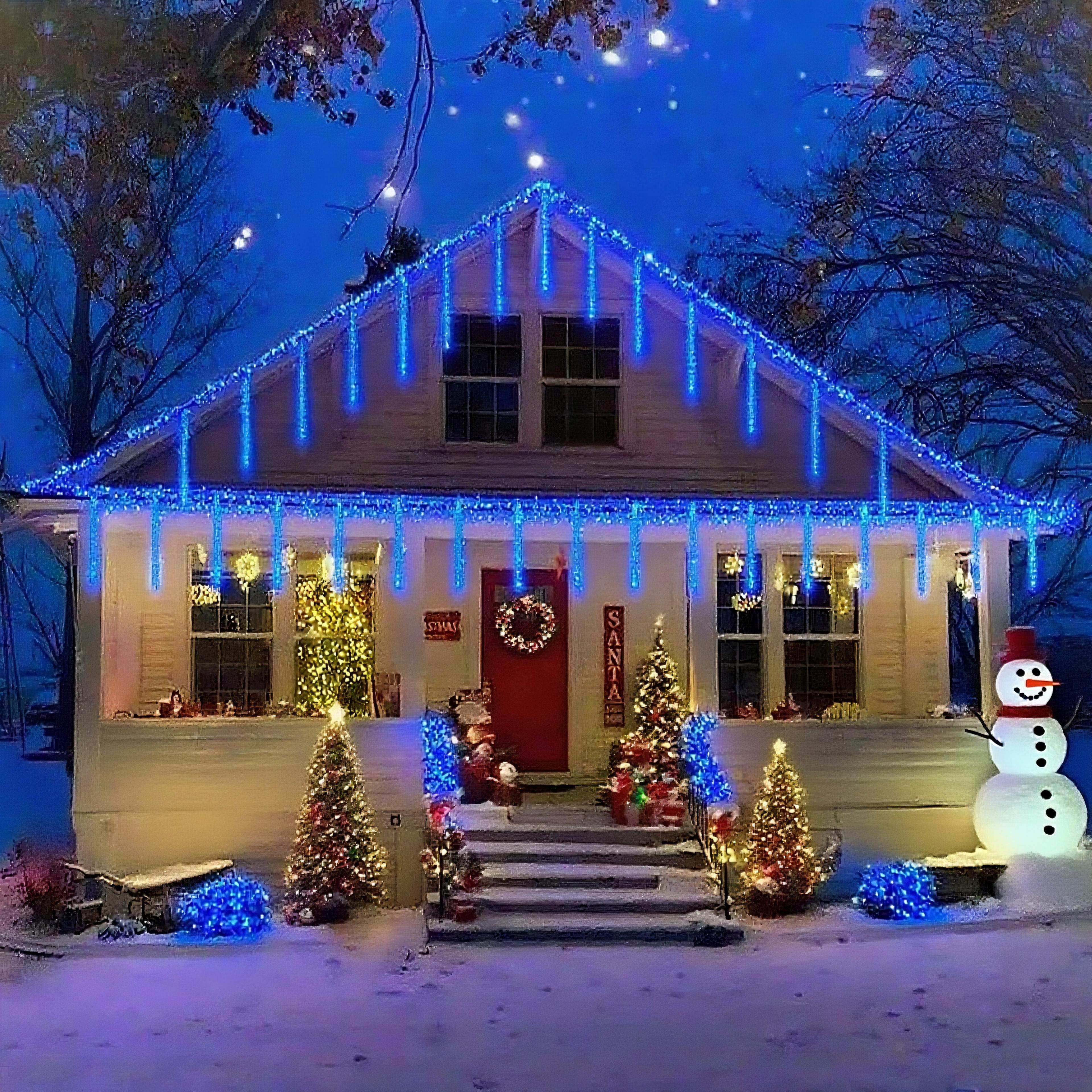 Solar Powered Meteor Shower Lights 200 LED Outdoor Christmas Lights For Garden Patio And Trees 6