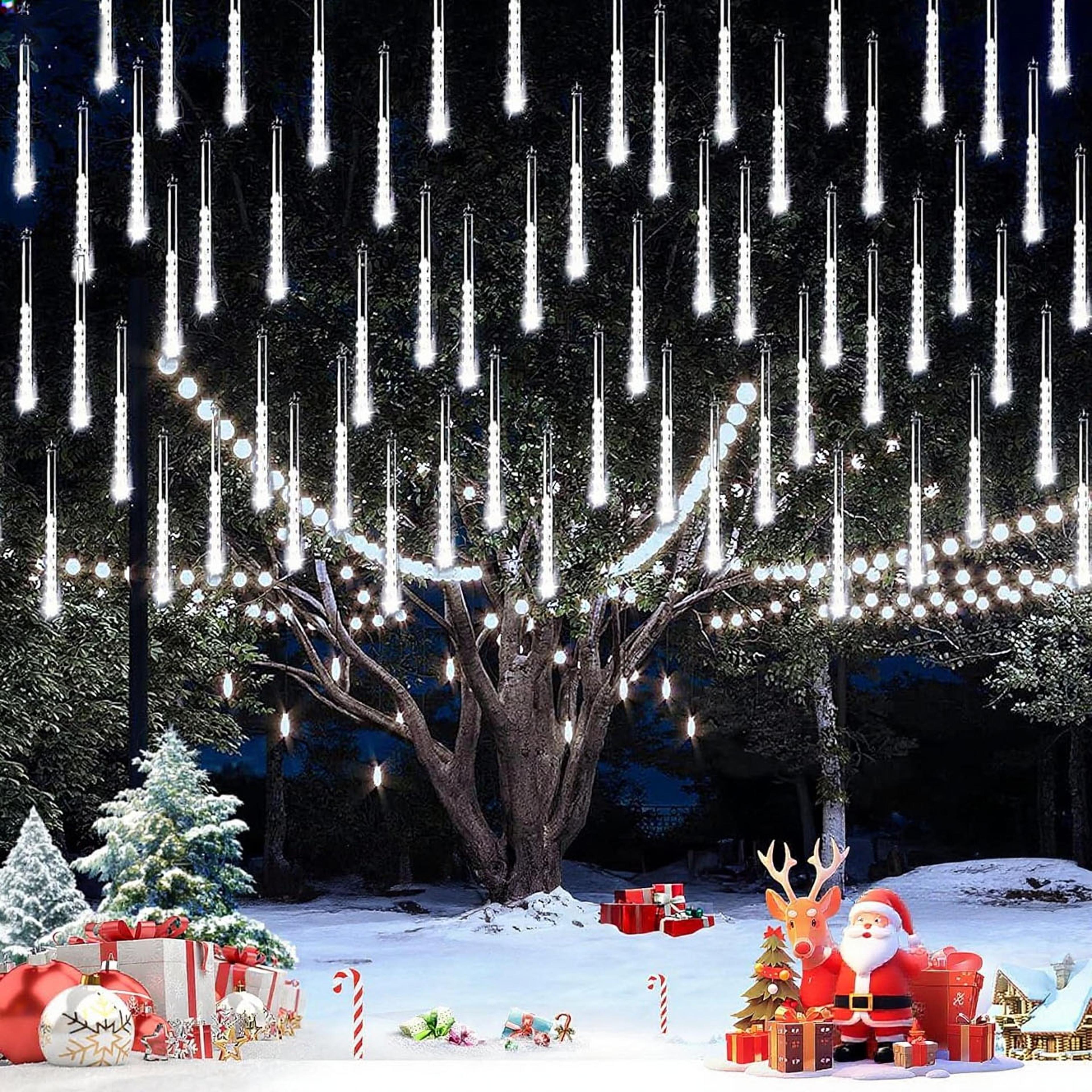 Solar Powered Meteor Shower Lights 200 LED Outdoor Christmas Lights For Garden Patio And Trees 11