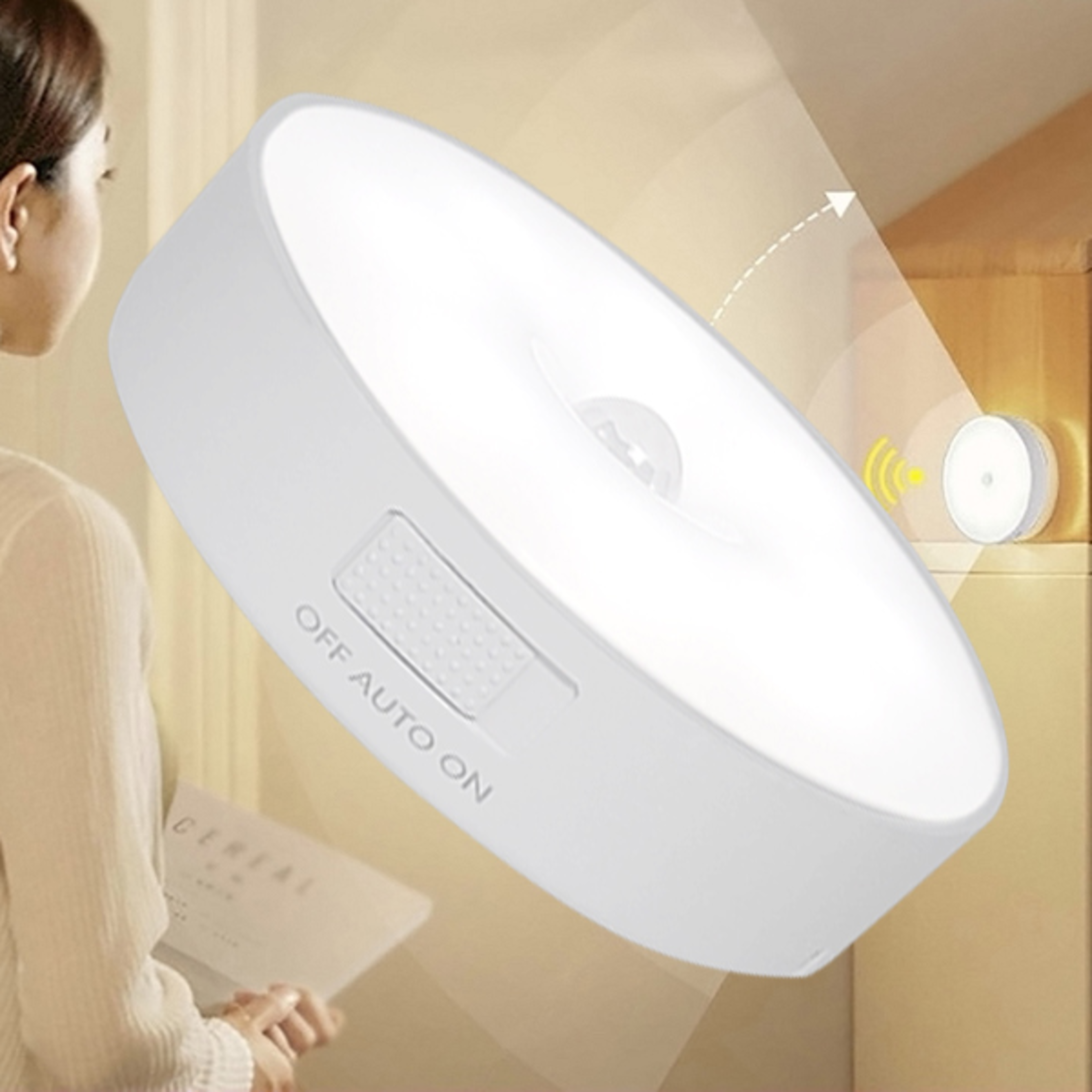 glowsense motion sensor light rechargeable led closet light magnetic wireless night light