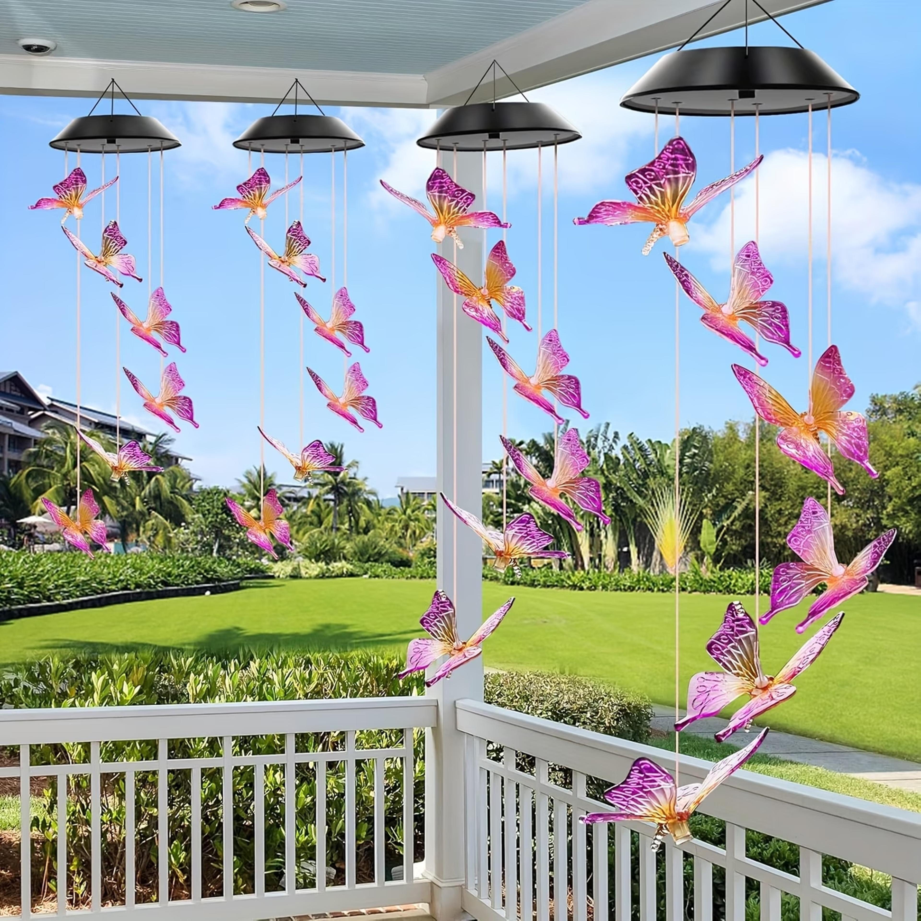 Solar Butterfly Wind Chimes With Color Changing Solar Lights For Garden Patio Outdoor Hanging Decor 4