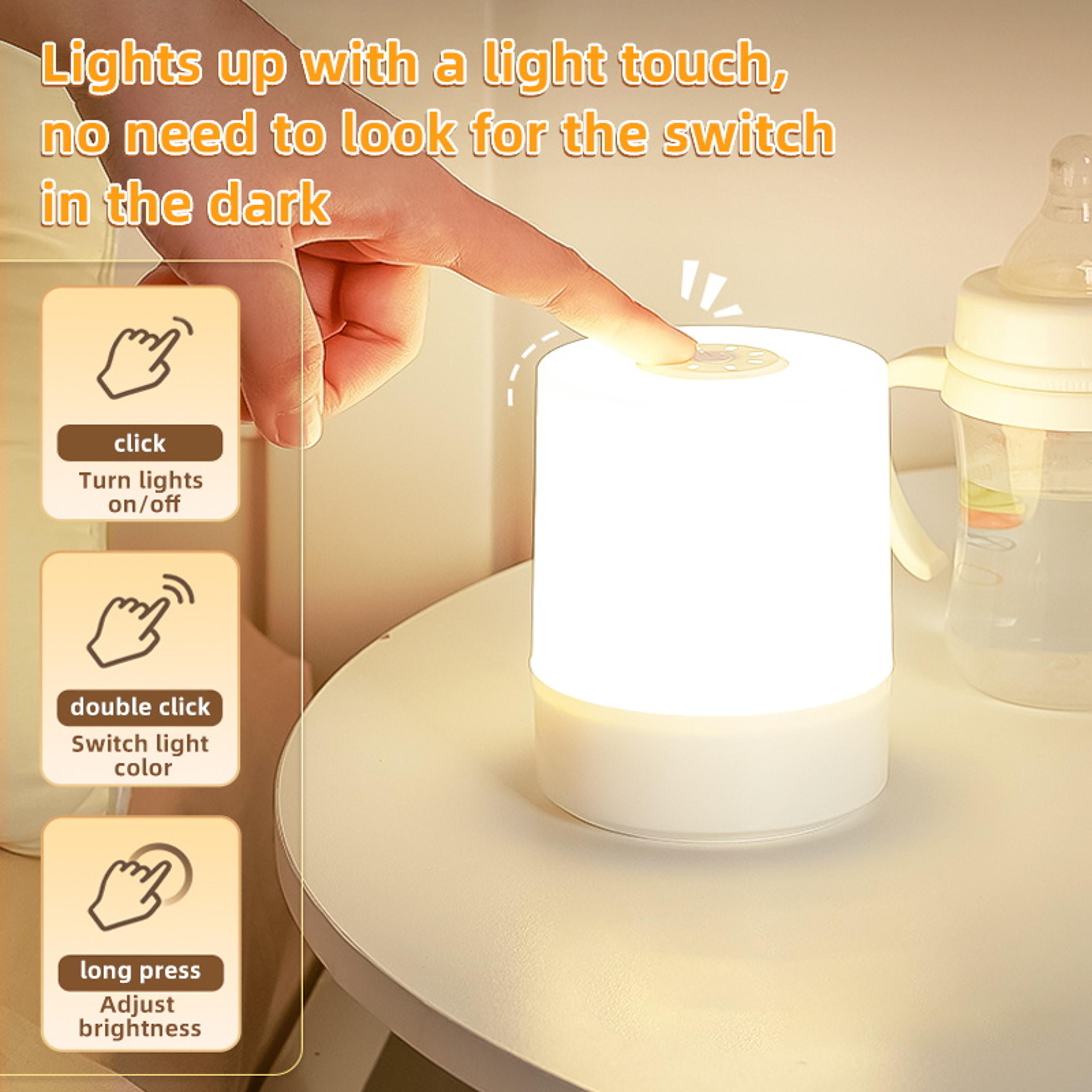 USB Rechargeable Night Light Touch LED Lamp With 3 Color Night Light For Bedroom Hallway Kitchen Cl 5