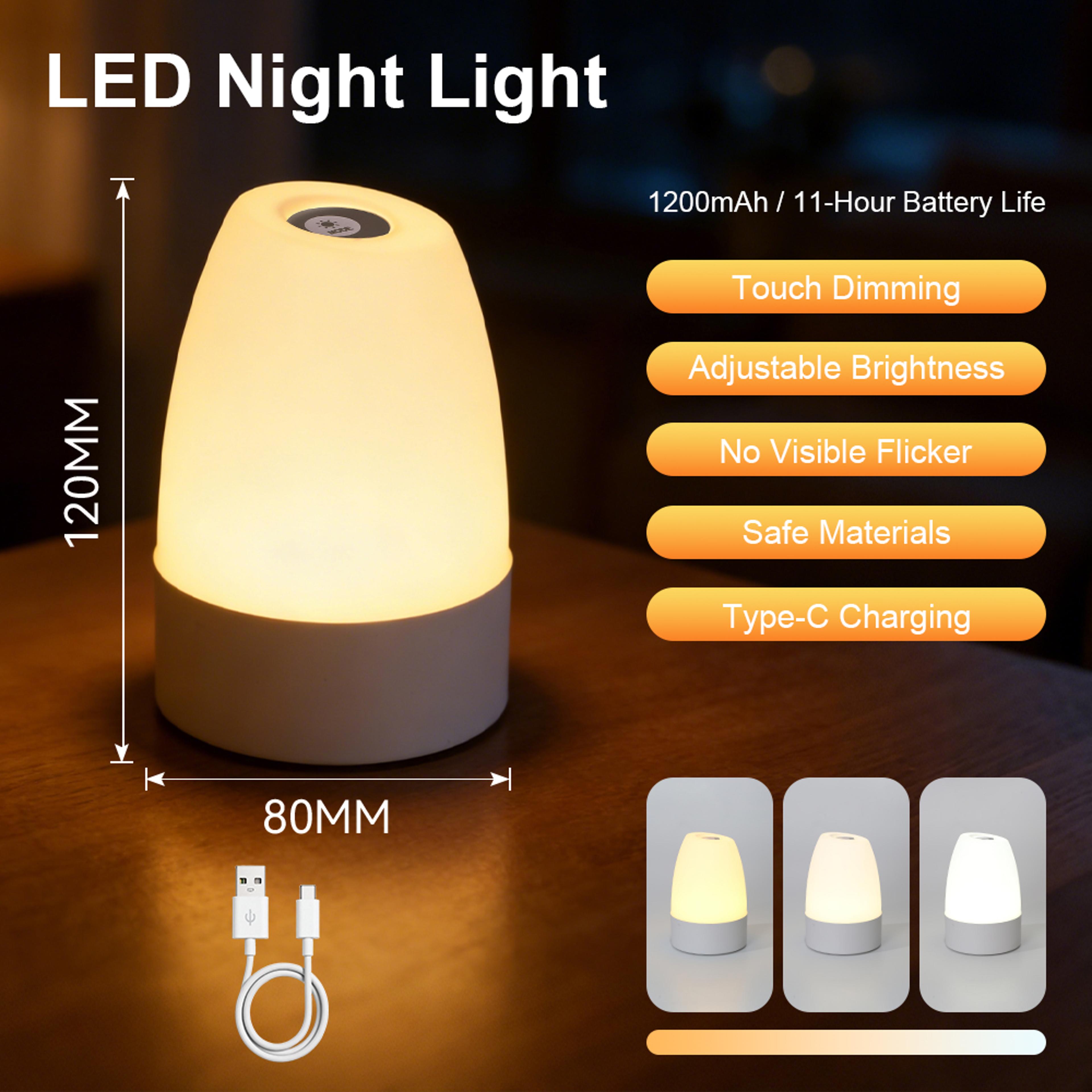 USB Rechargeable Night Light Touch LED Lamp With 3 Color Night Light For Bedroom Hallway Kitchen Cl 3