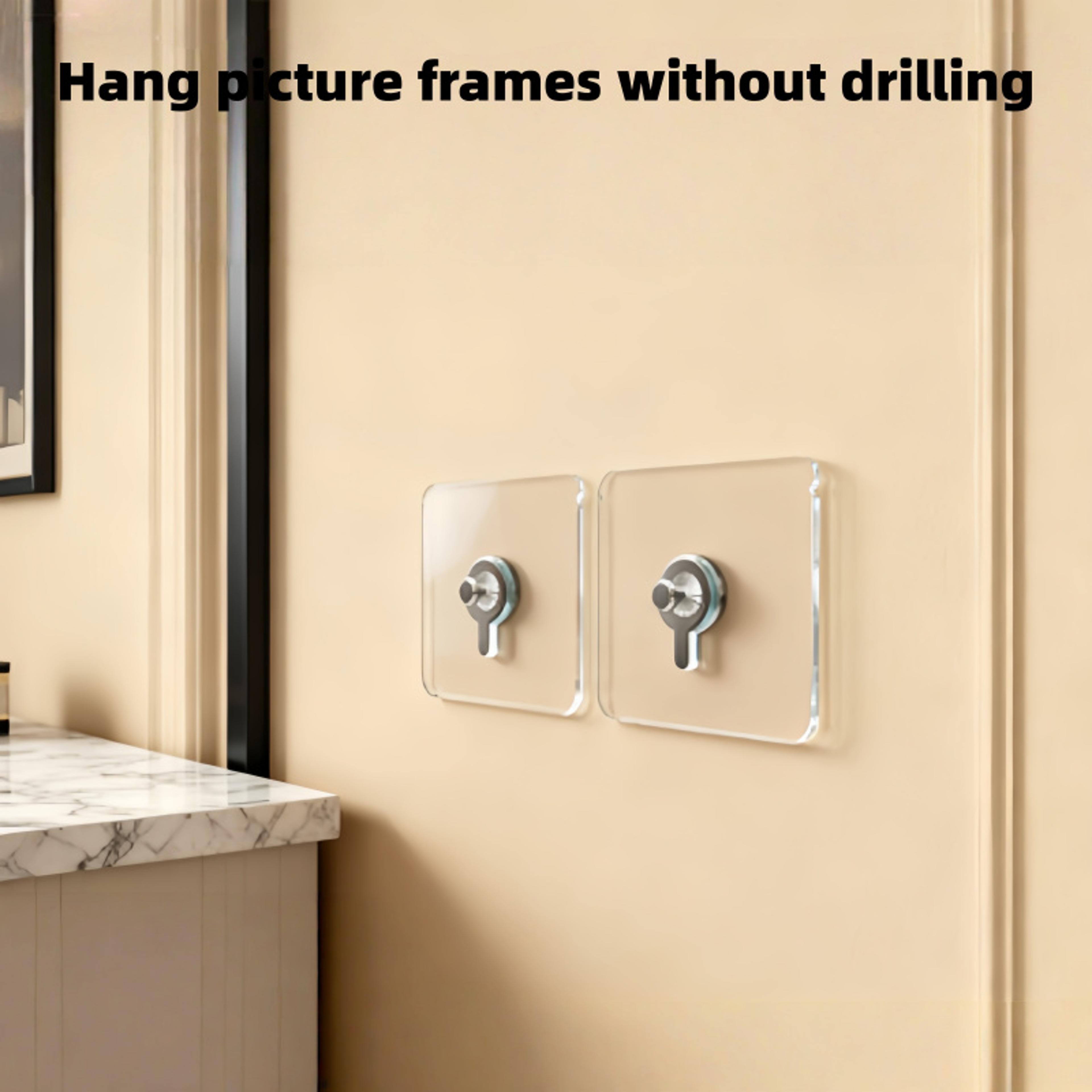 Heavy Duty Adhesive Wall Hooks No Drill Waterproof Picture Frame Hanger For Home Kitchen Bathroom 1