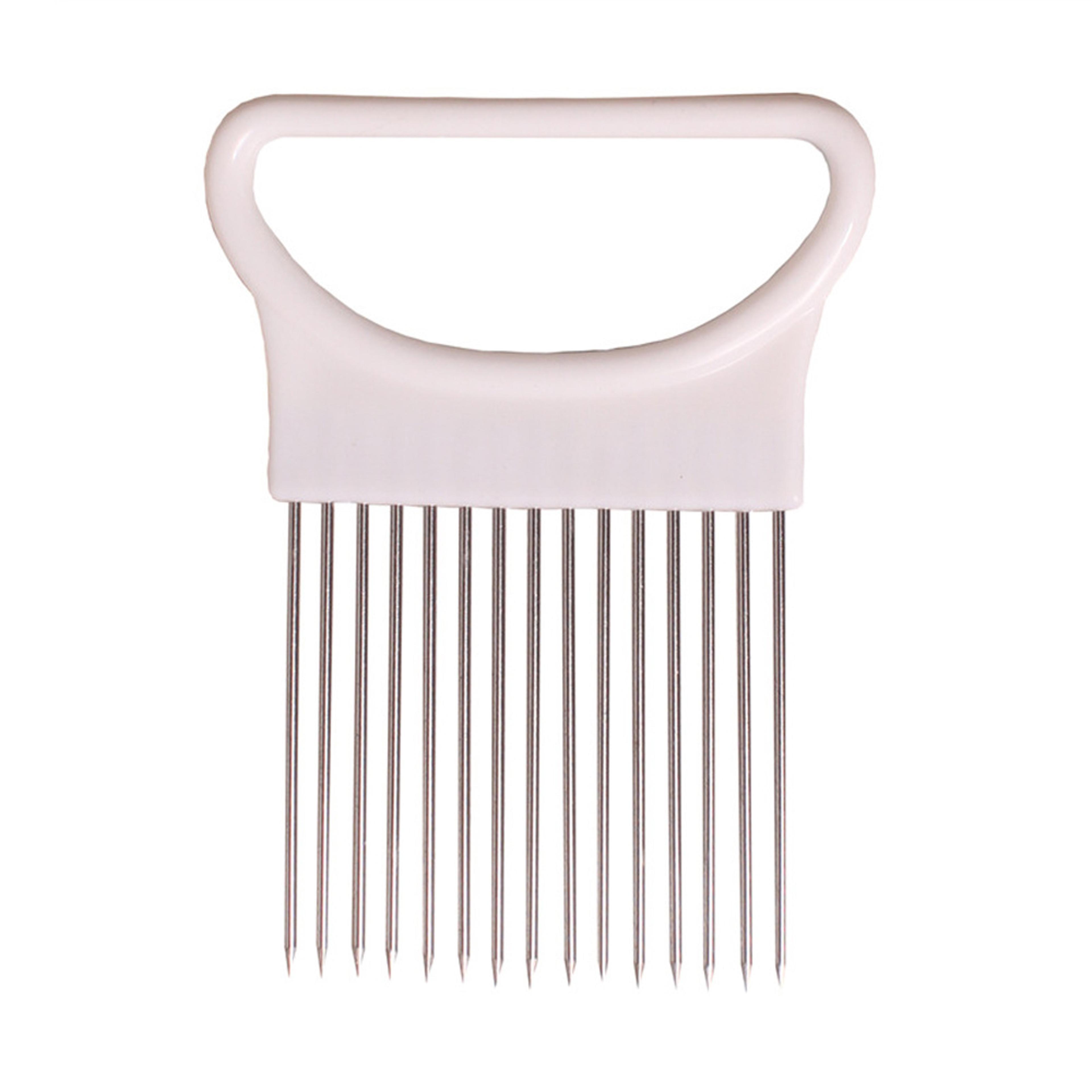 Stainless Steel Onion Holder Fork Vegetable Slicer Tomato Cutting Guide Kitchen Tool 1