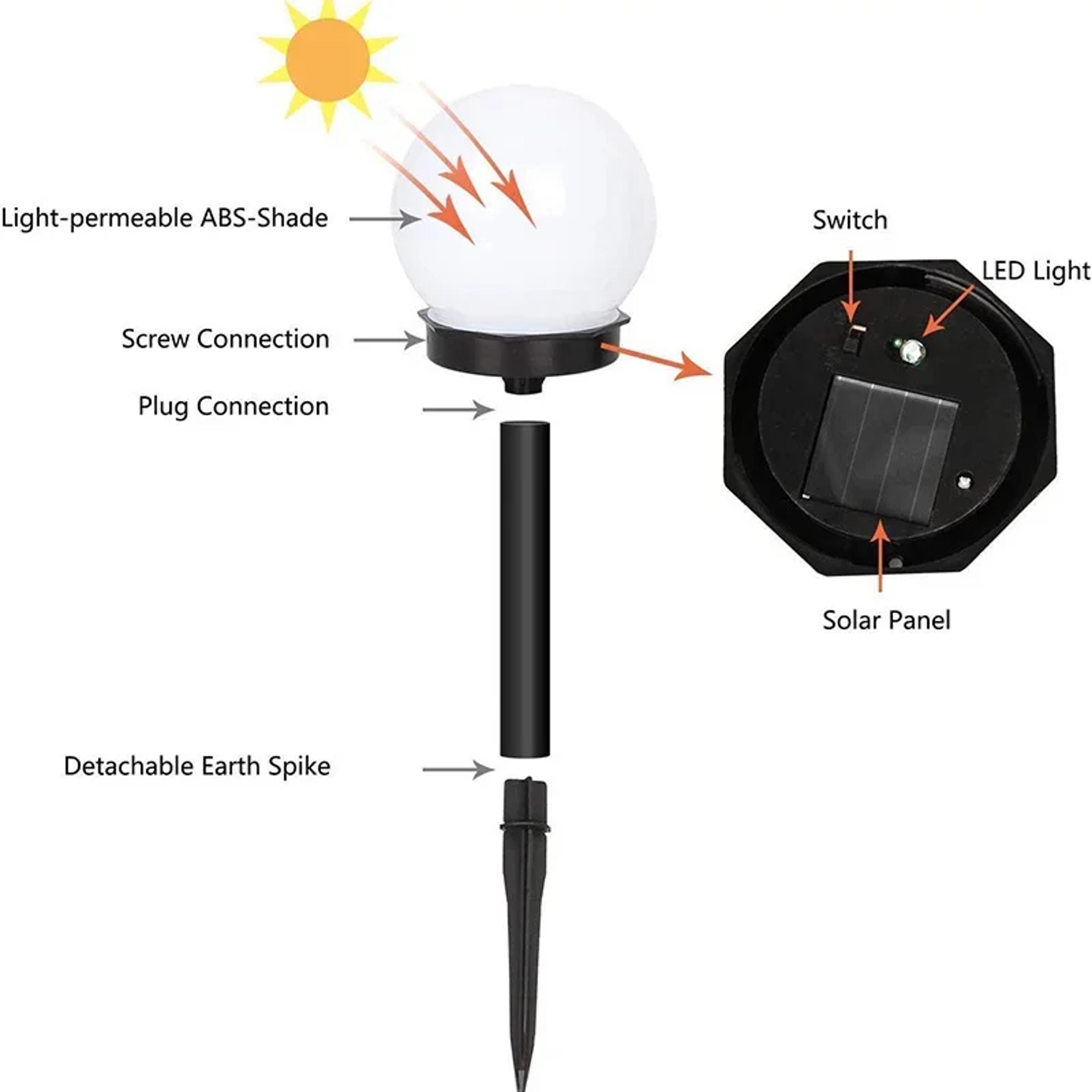 Waterproof Solar Garden Lights Outdoor LED Garden Ball Pathway Lawn Landscape Lamps 5