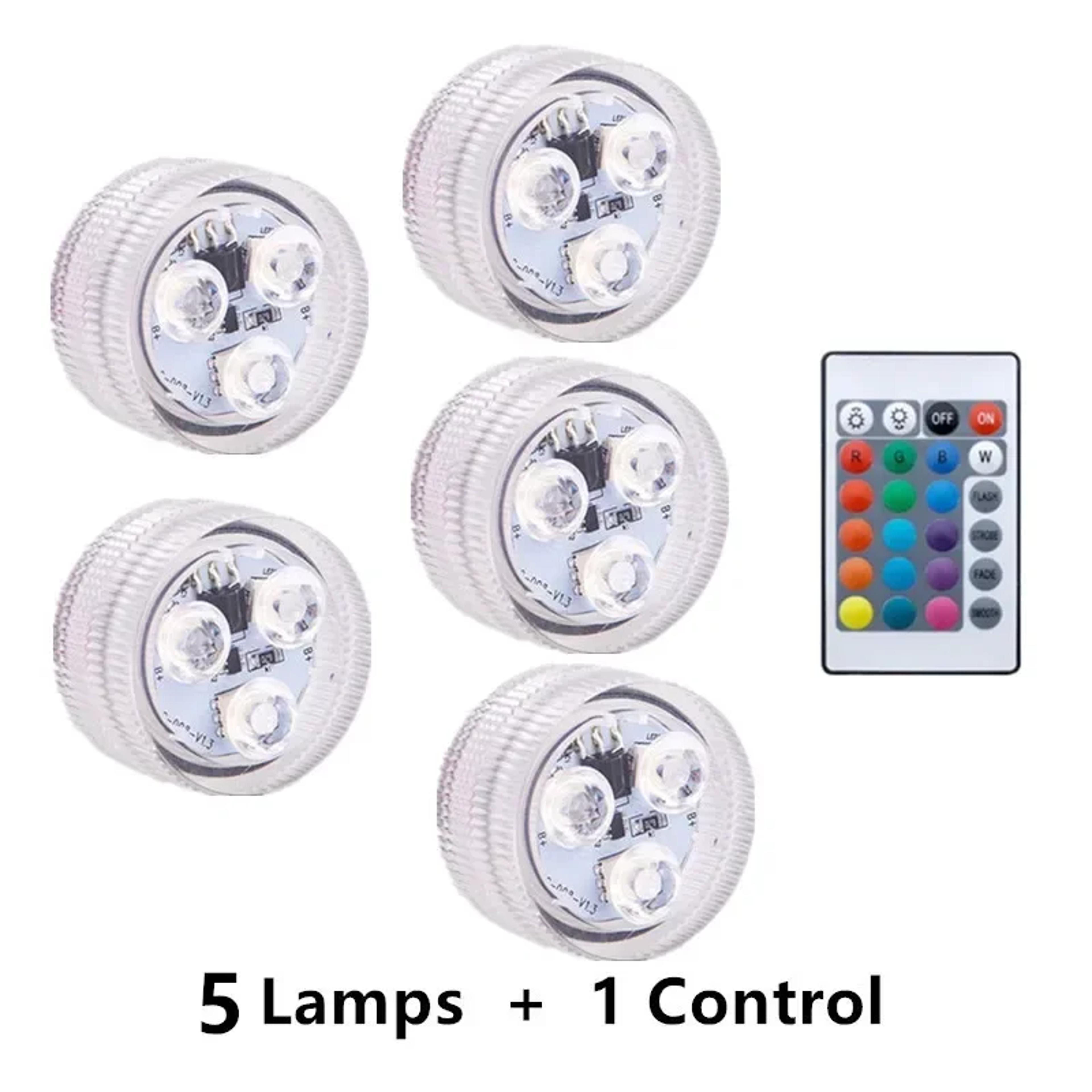 Remote Control LED Underwater Light IP68 Waterproof Pool Light RGB Party Decoration Lamp 7
