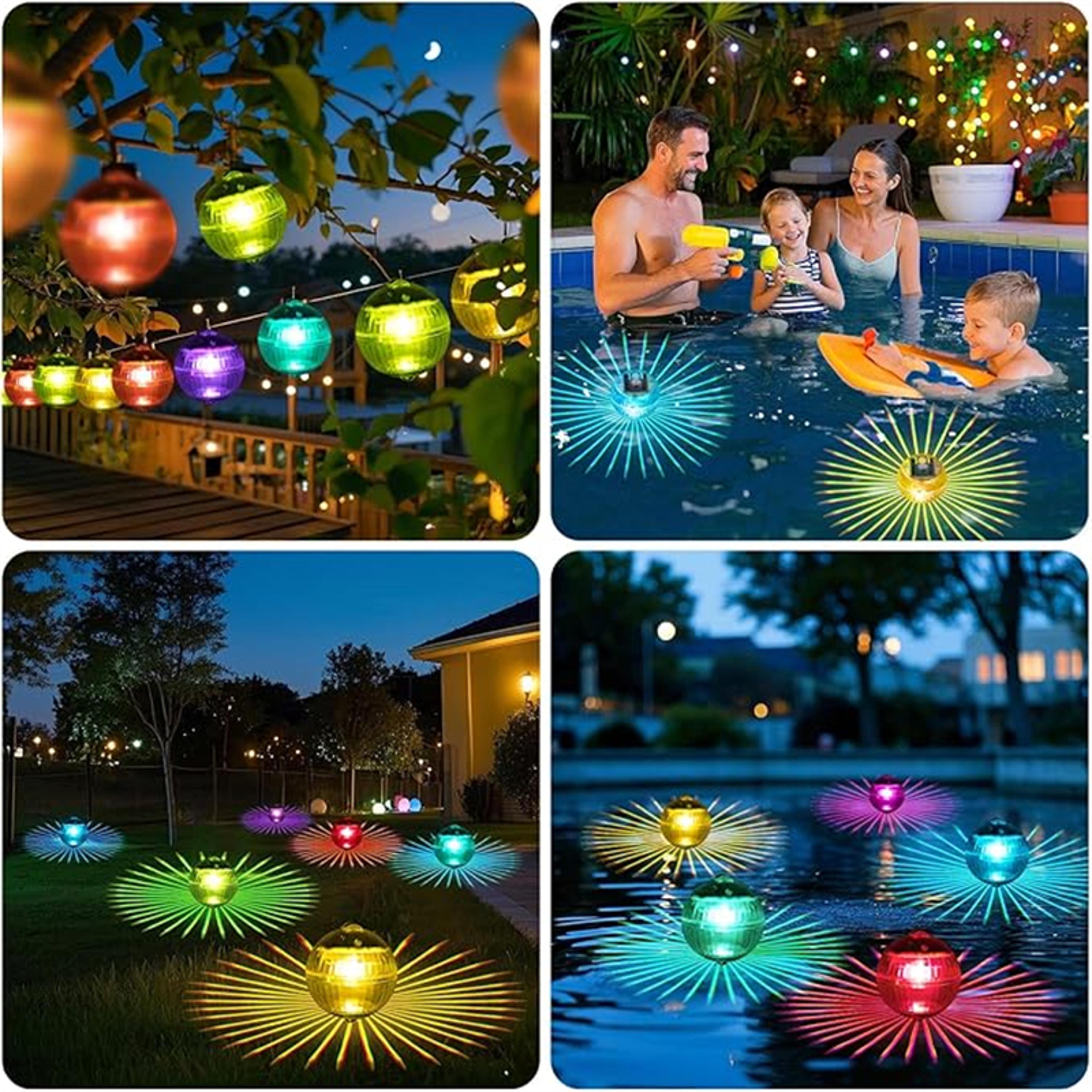 Solar Floating Pool Light RGB Waterproof LED Pond Glow Ball 6