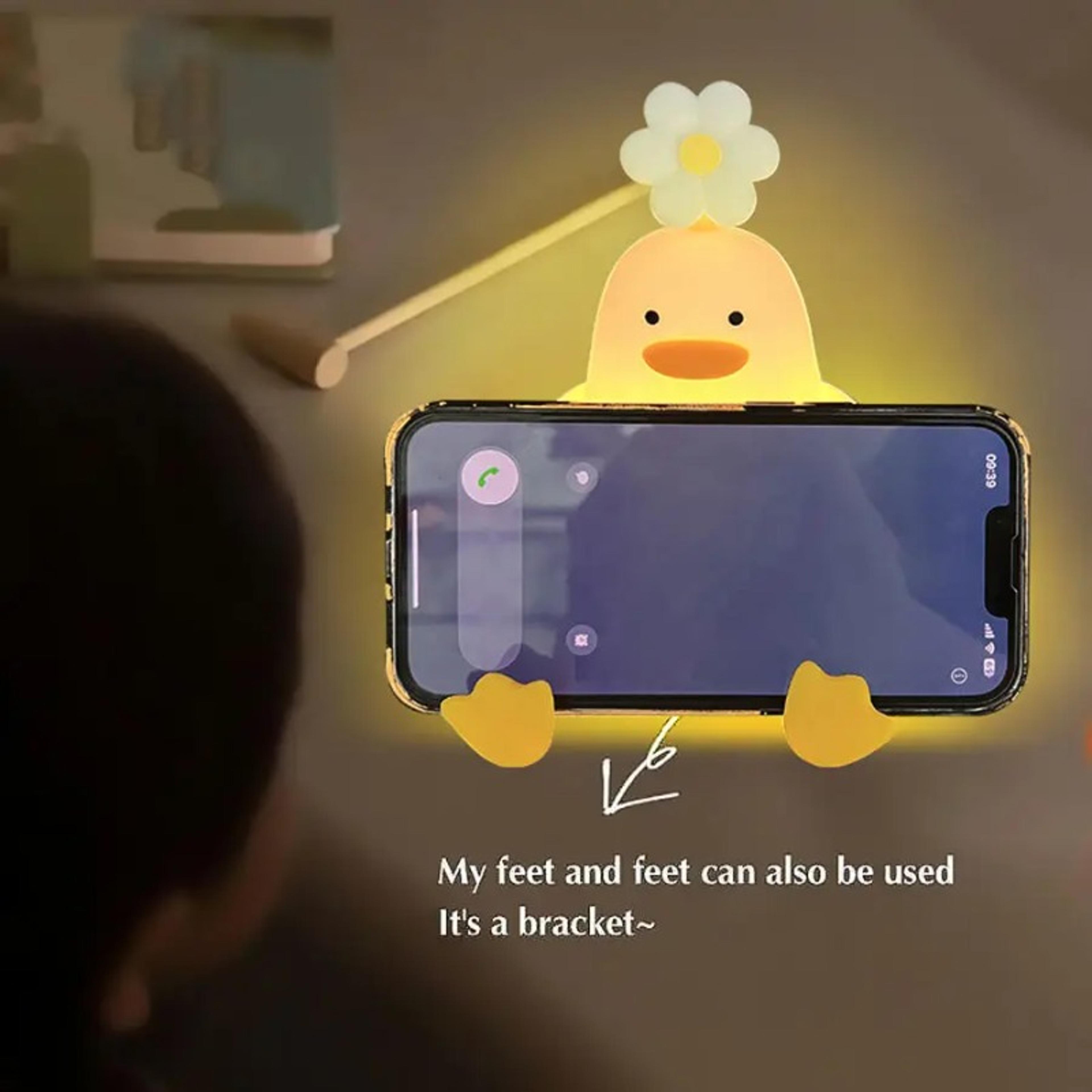 Cute Duck LED Night Light USB Rechargeable Soft Silicone Touch Lamp For Kids Bedroom Nursery 5