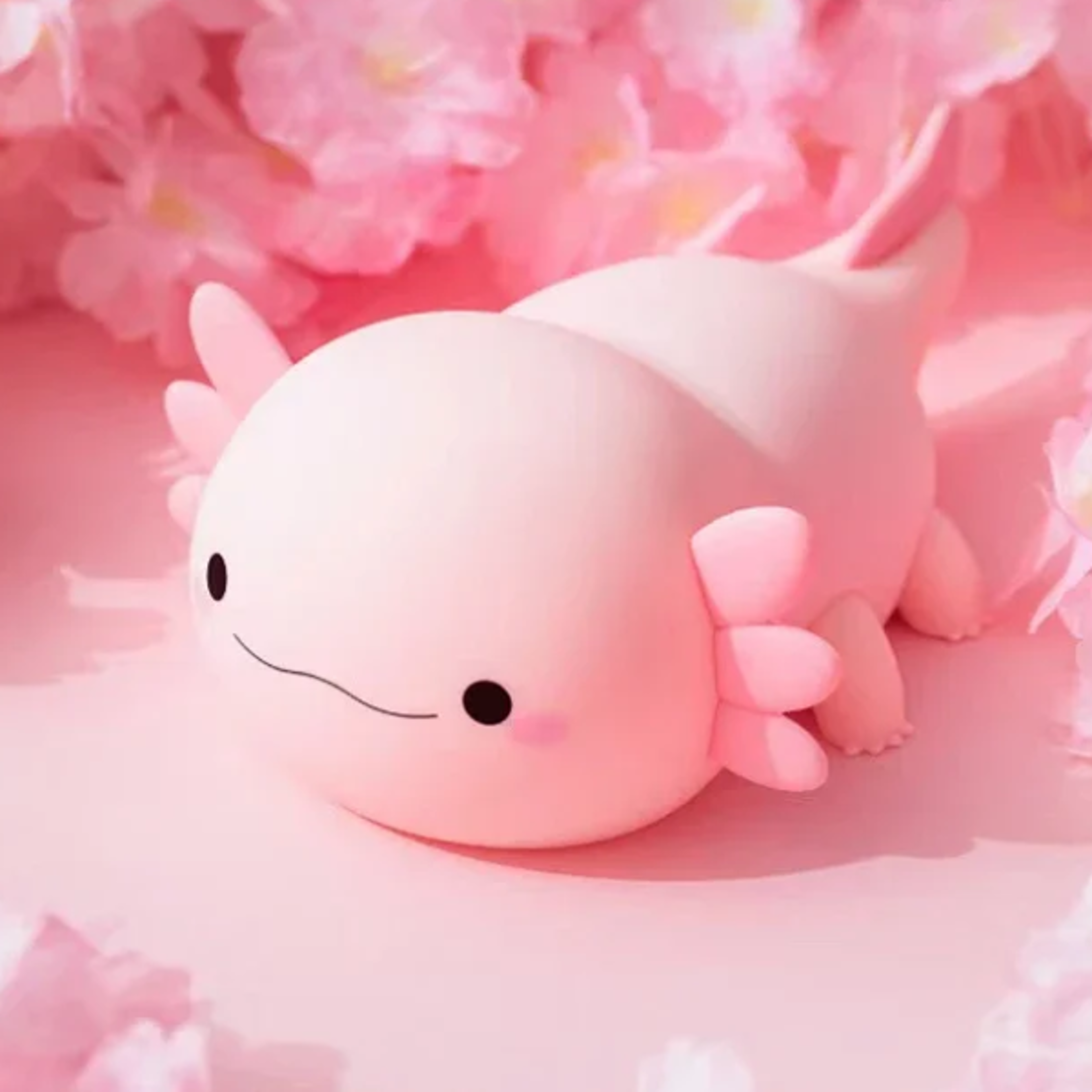 cute axolotl night light usb rechargeable silicone nursery lamp with touch control for baby kids