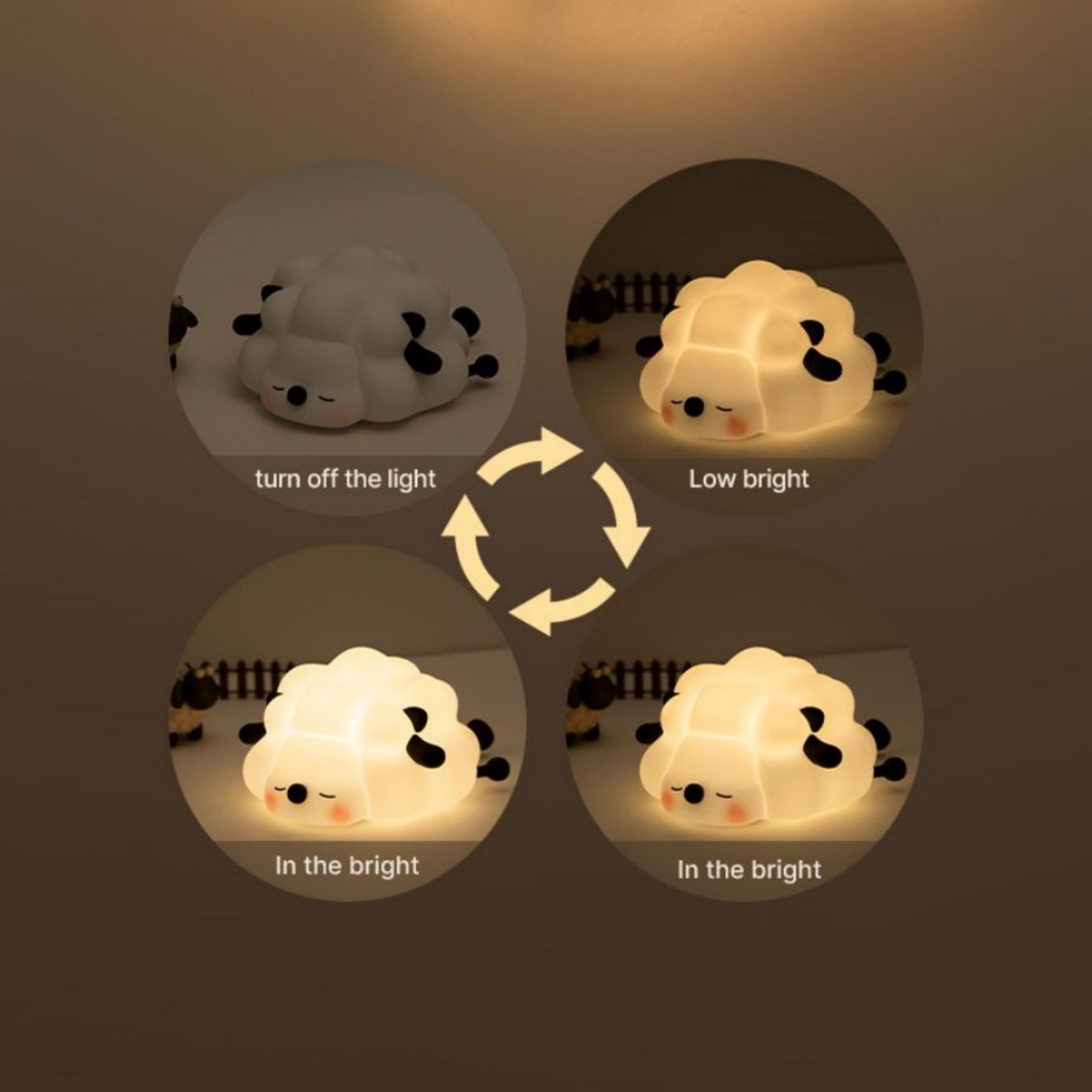 Cute Silicone Night Light USB Rechargeable Kids Night Light With Timer Soft LED Bedside Lamp 4