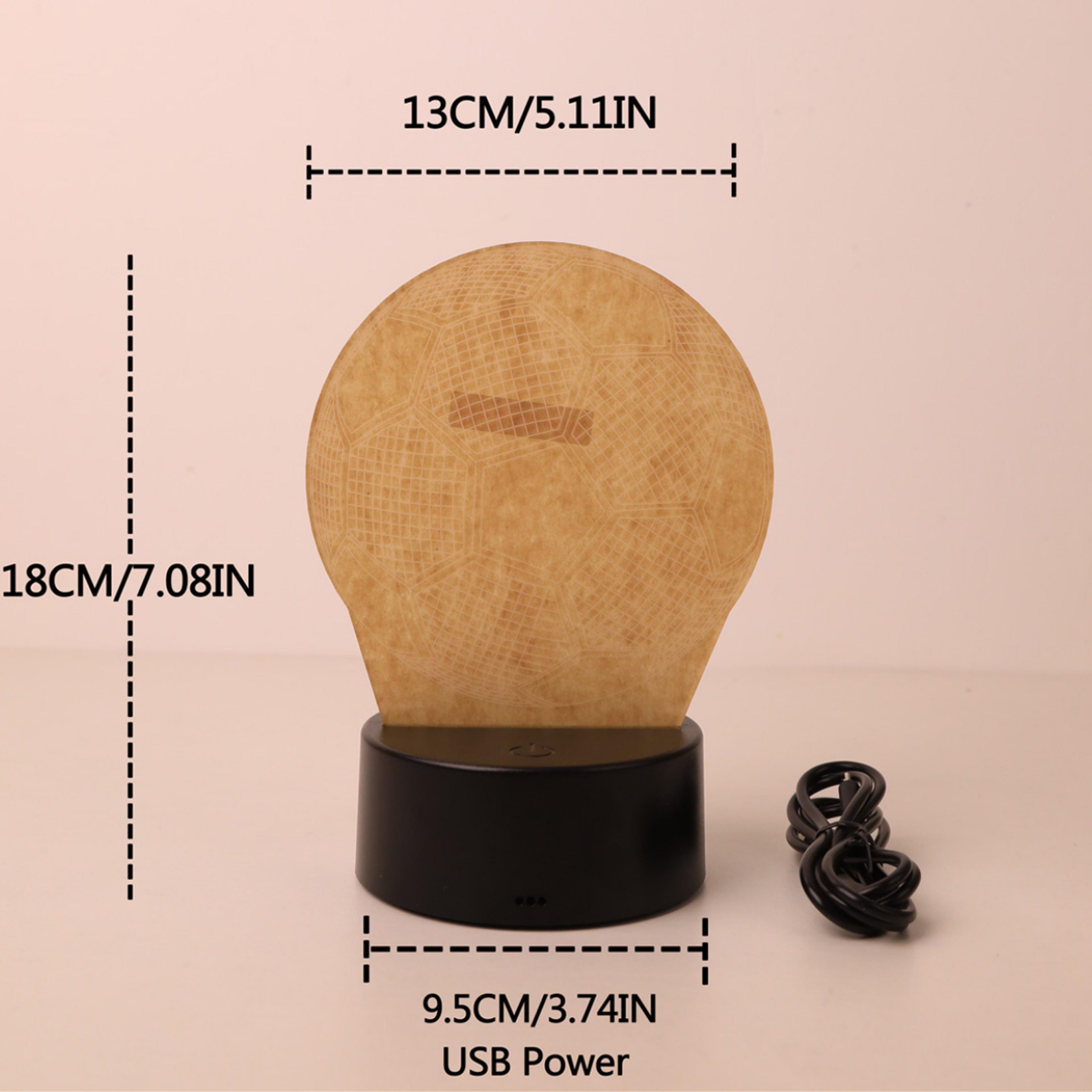 Modern Football Night Light 3D LED Lamp USB Powered Bedroom Decor 3