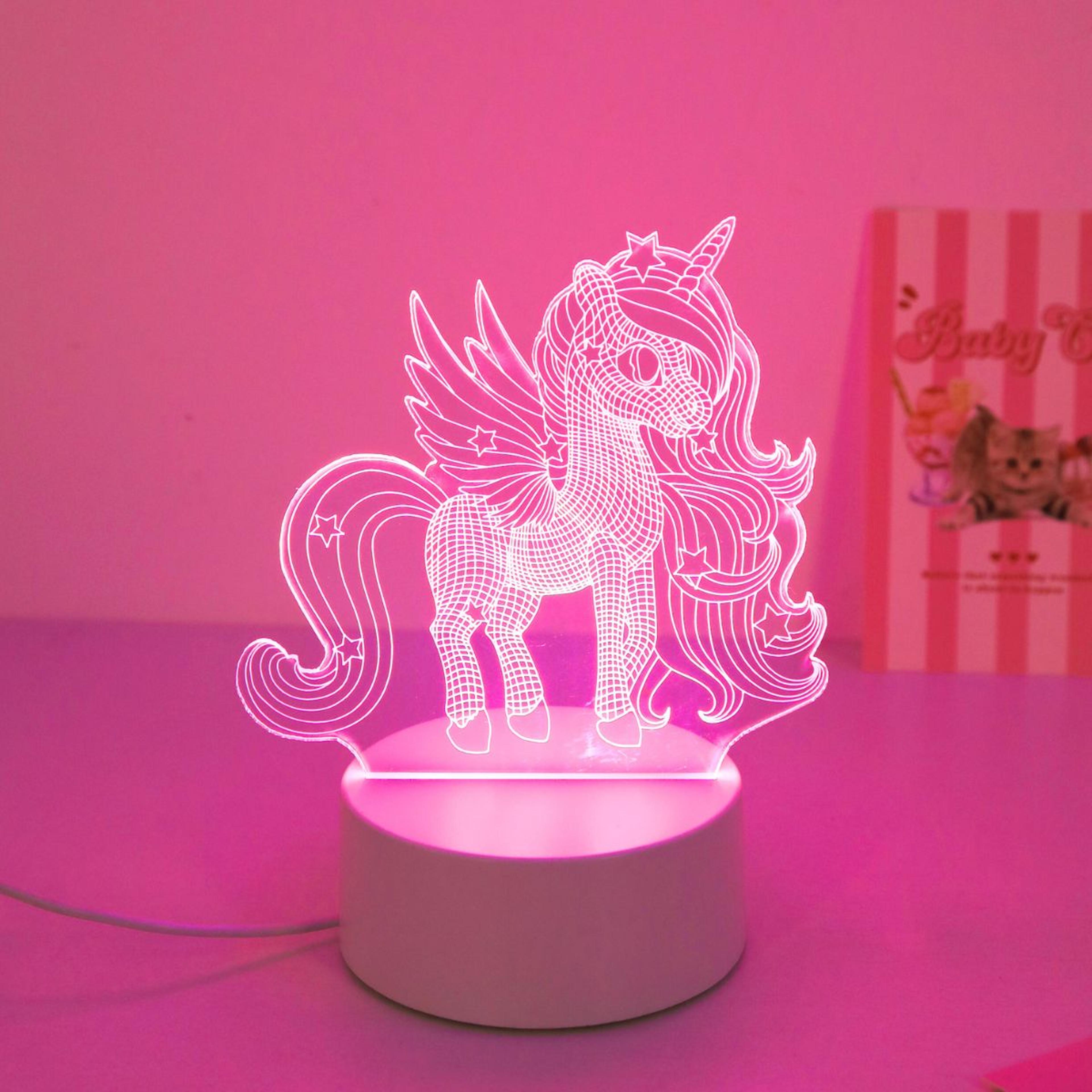 3D Unicorn Night Light USB LED Unicorn Lamp For Kids Bedroom Nursery Party Decor Gift 2