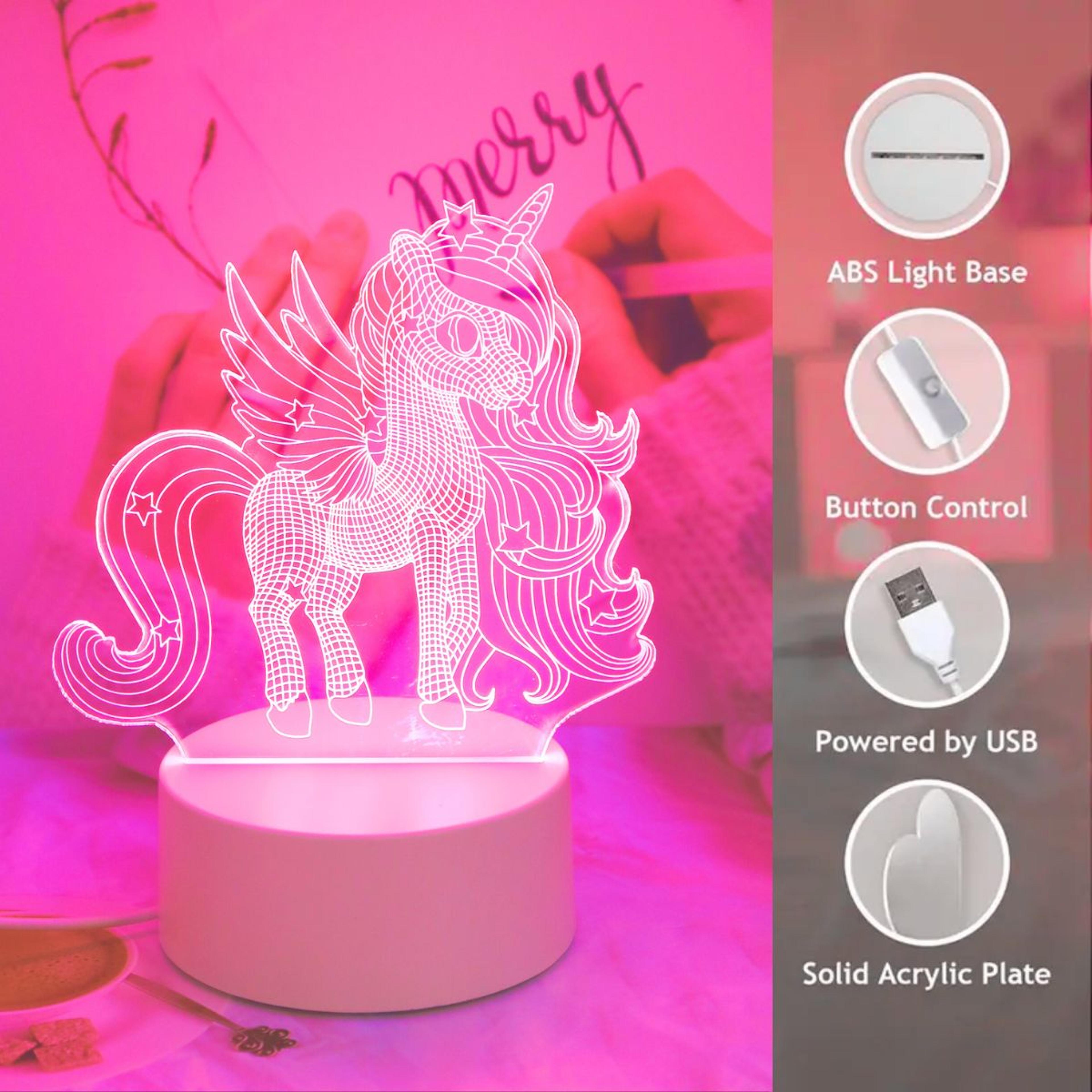 3D Unicorn Night Light USB LED Unicorn Lamp For Kids Bedroom Nursery Party Decor Gift 3