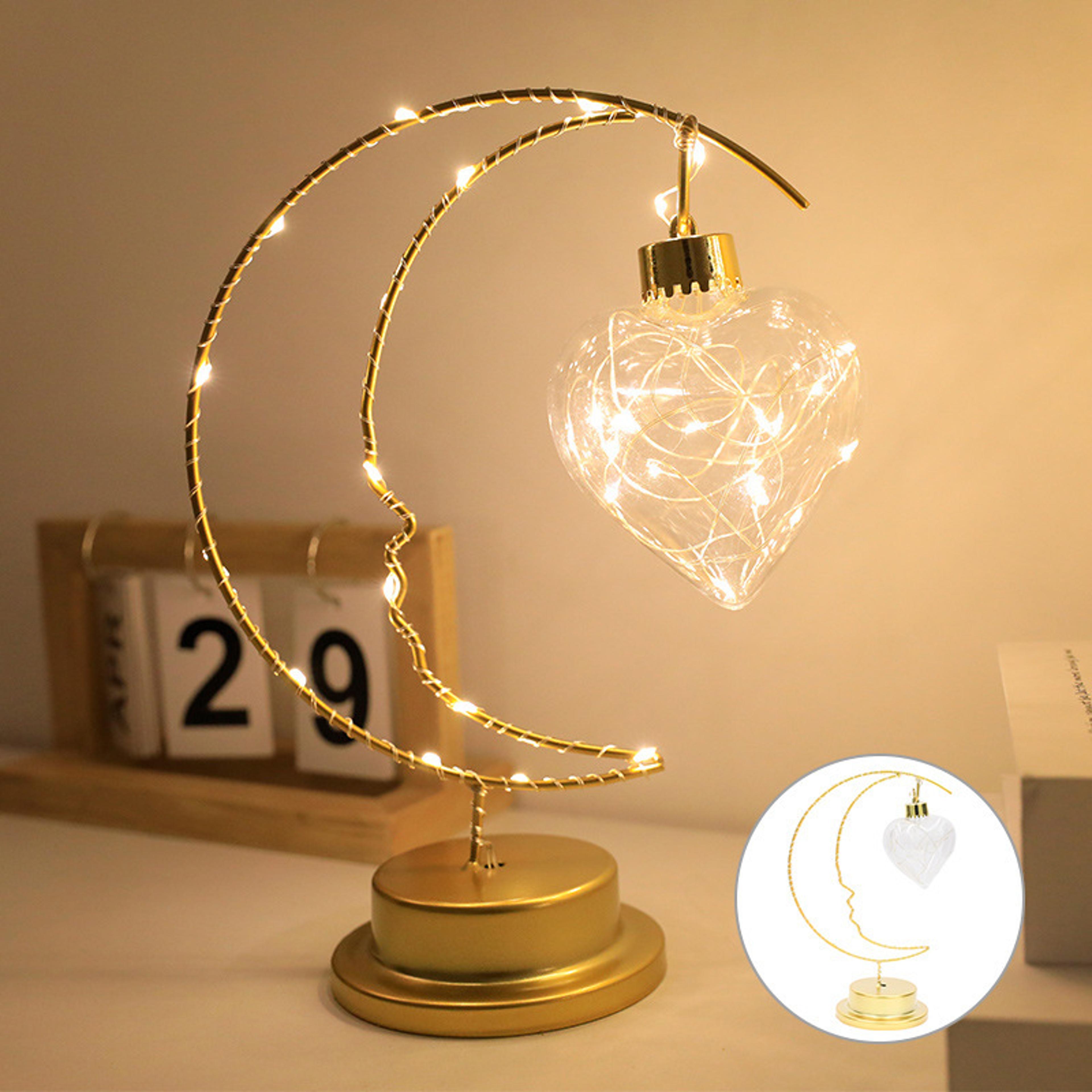Moon Star Heart LED Night Light Warm Battery Operated Home Decor Lamp 4