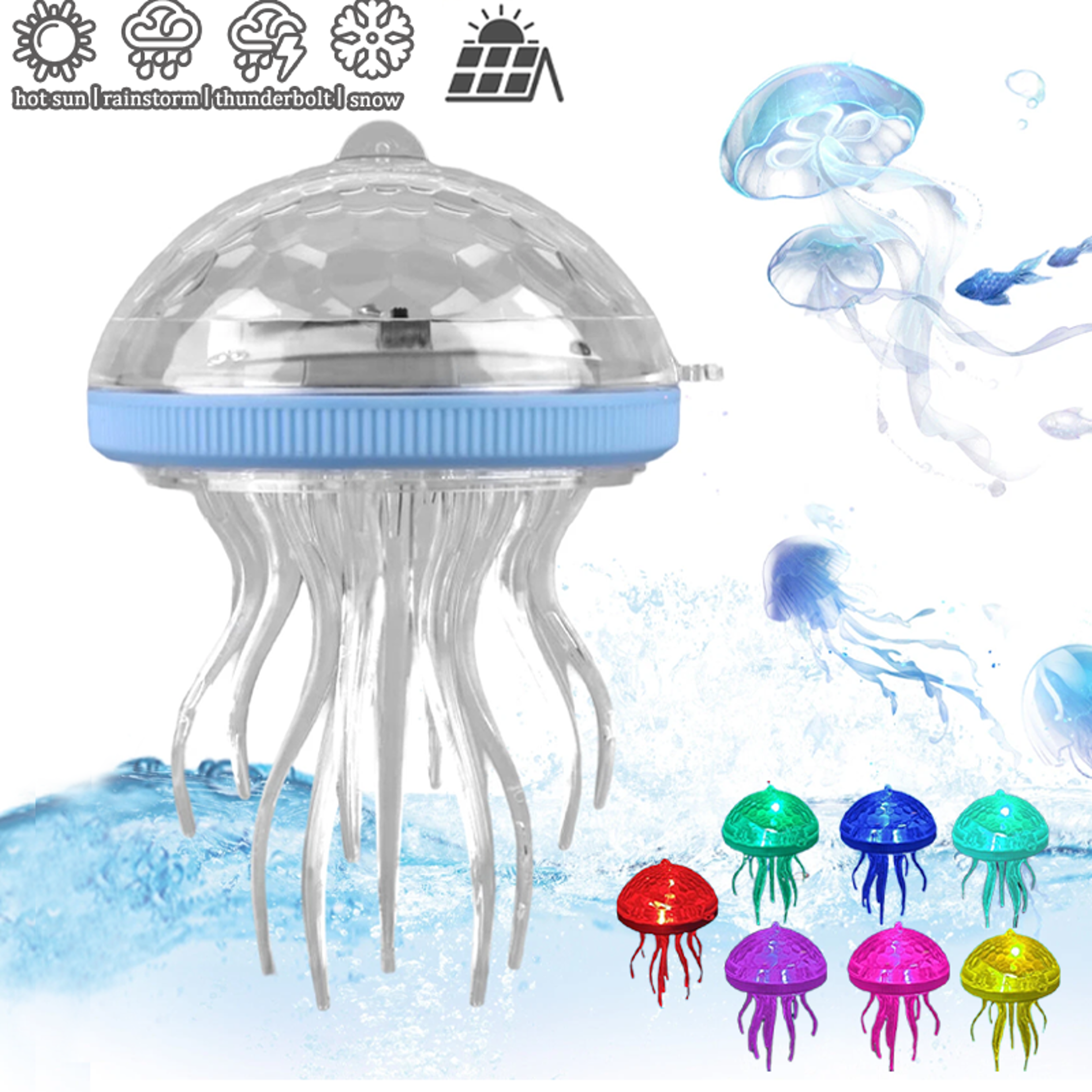 Solar Jellyfish Floating Pool Light Waterproof RGB Pool Light For Garden Pond Outdoor Decor 1