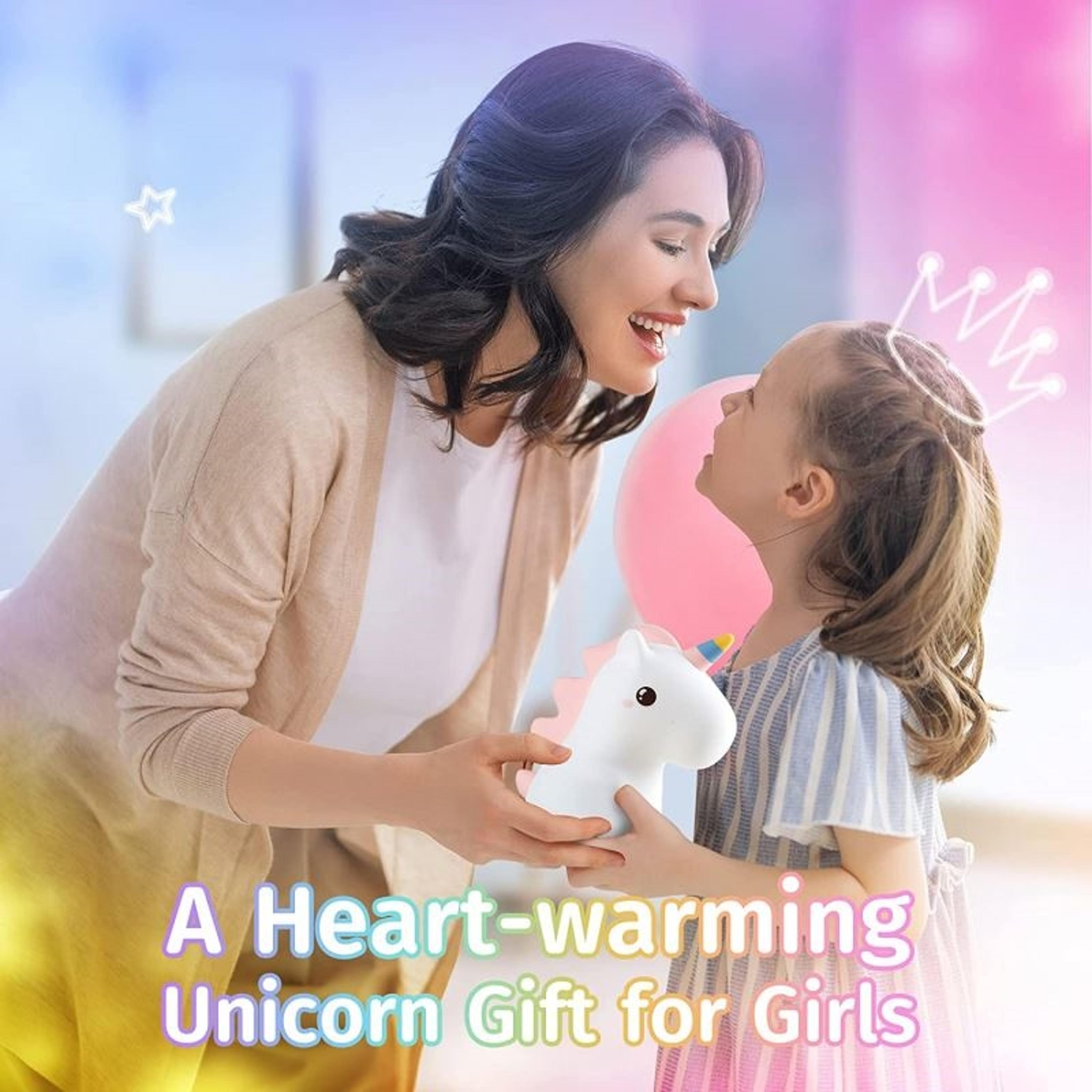 Cute Unicorn Night Light USB Rechargeable Silicone Touch Lamp For Kids Bedroom Decor 1