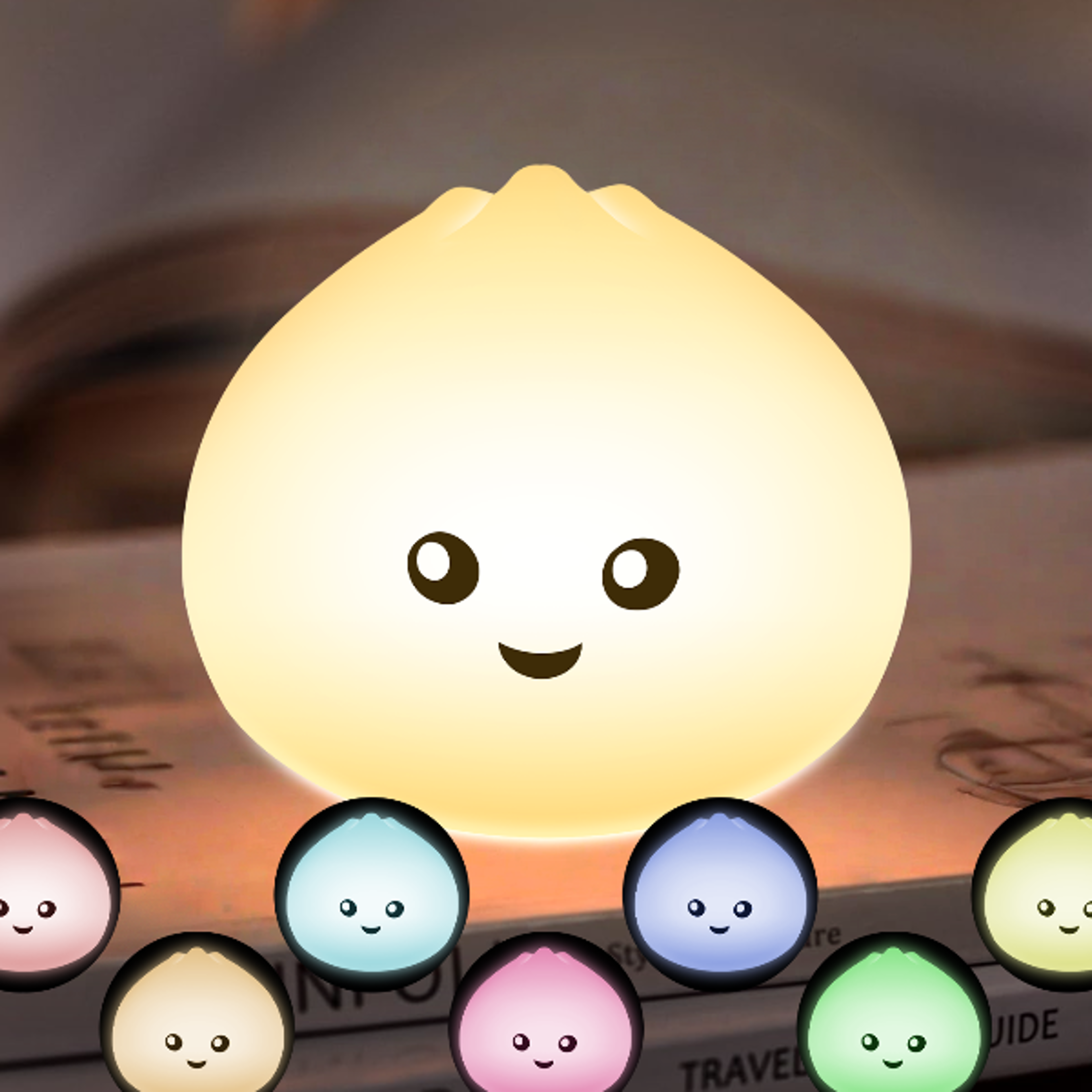 Sleeping Bedside Light Rechargeable Steamed Bun Night Light Silicone Cute LED Lamp Light for Childre