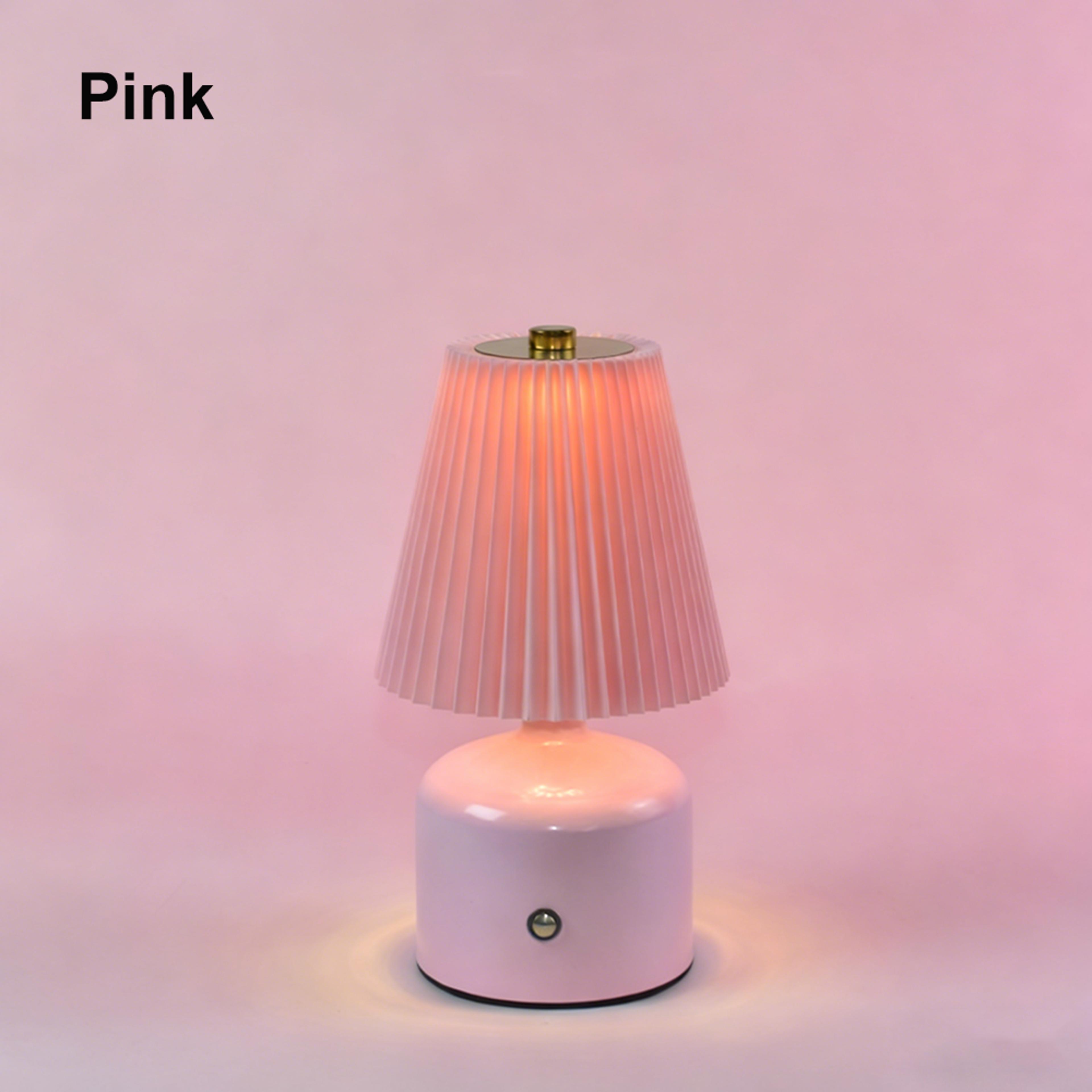 Rechargeable Bedside Lamp With Touch Control Dimmable LED Desk Light Fabric Night Light 8