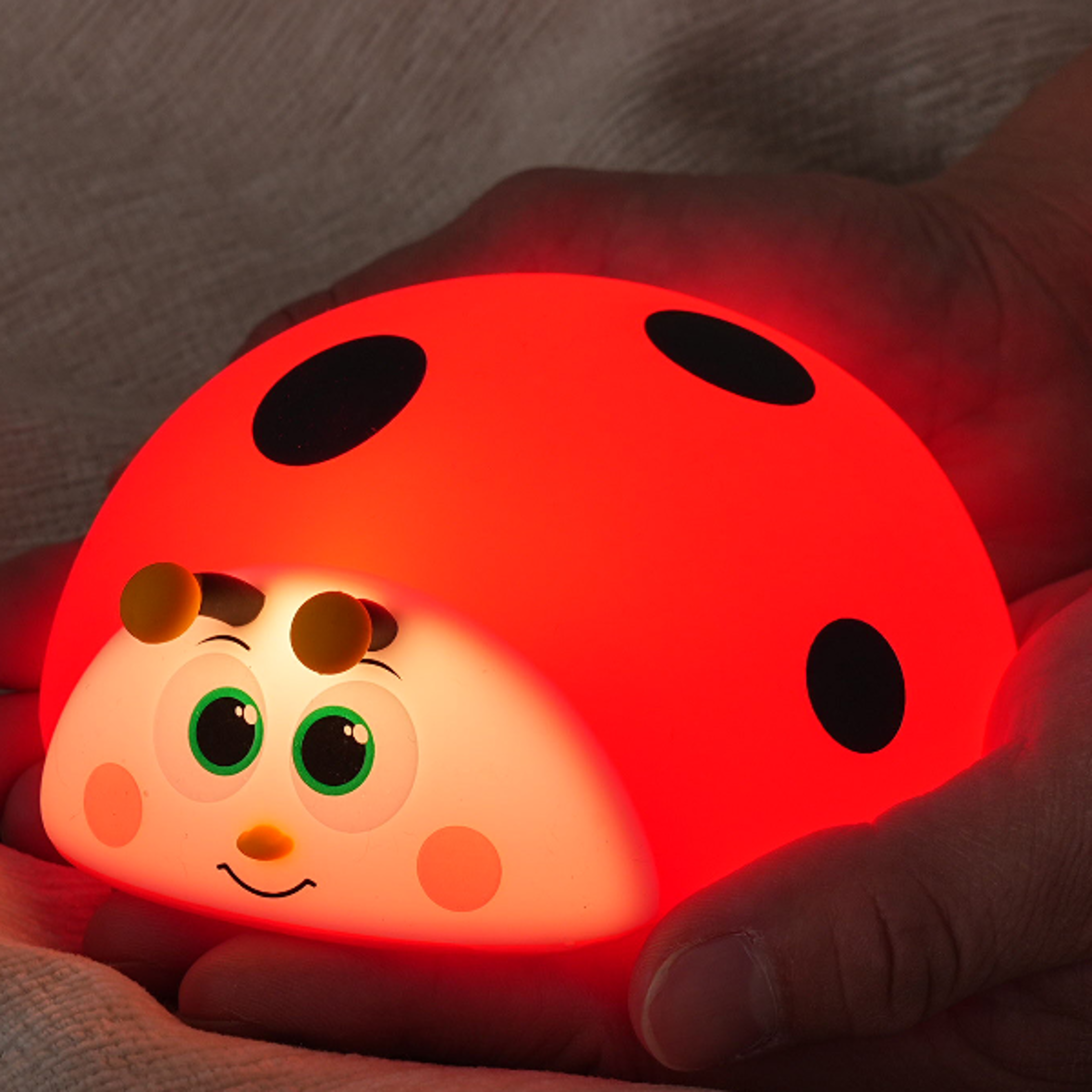 cute ladybug silicone night light usb rechargeable baby night light with touch control