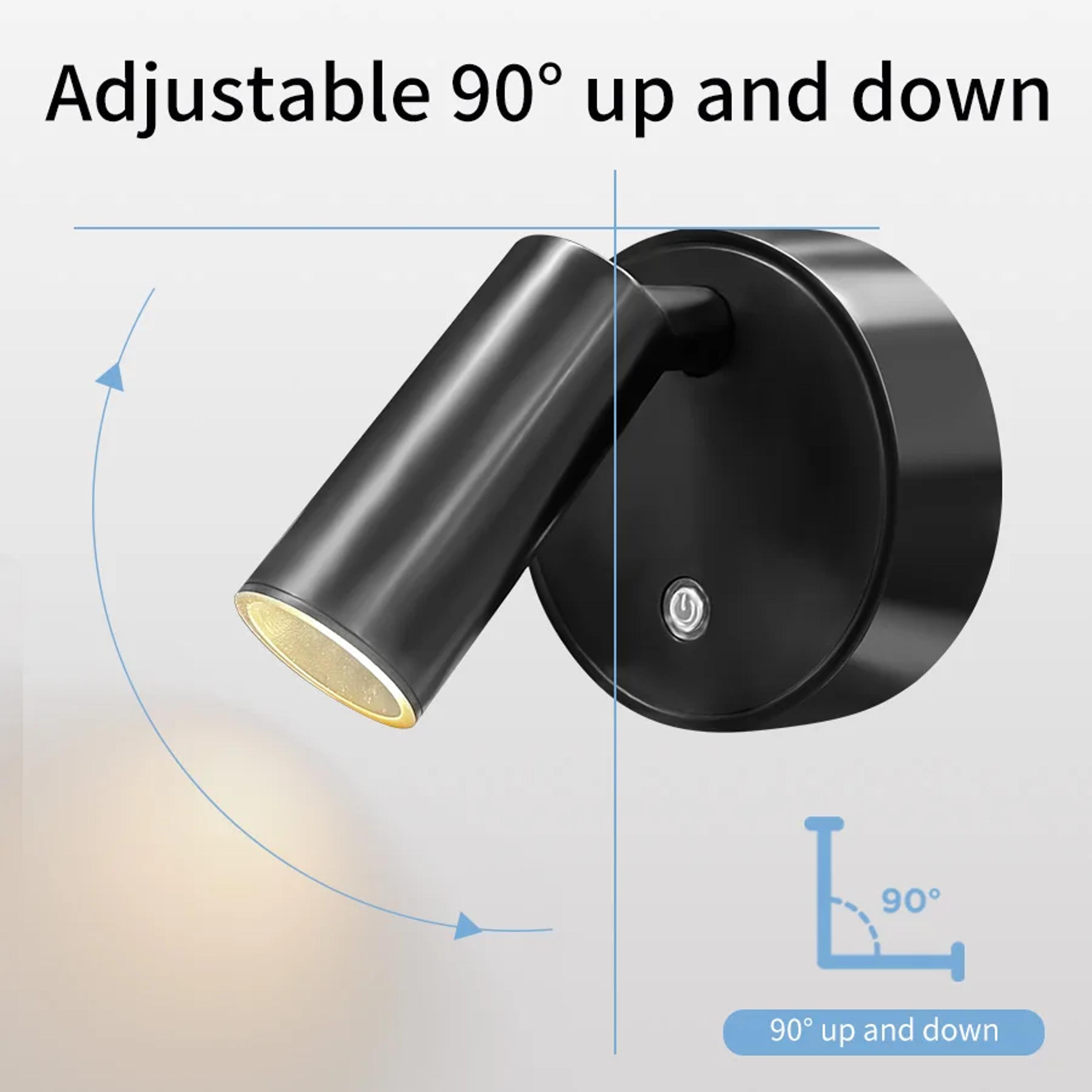 Rechargeable LED Wall Sconce Touch Control Night Light Cordless Bedroom Wall Lamp 6