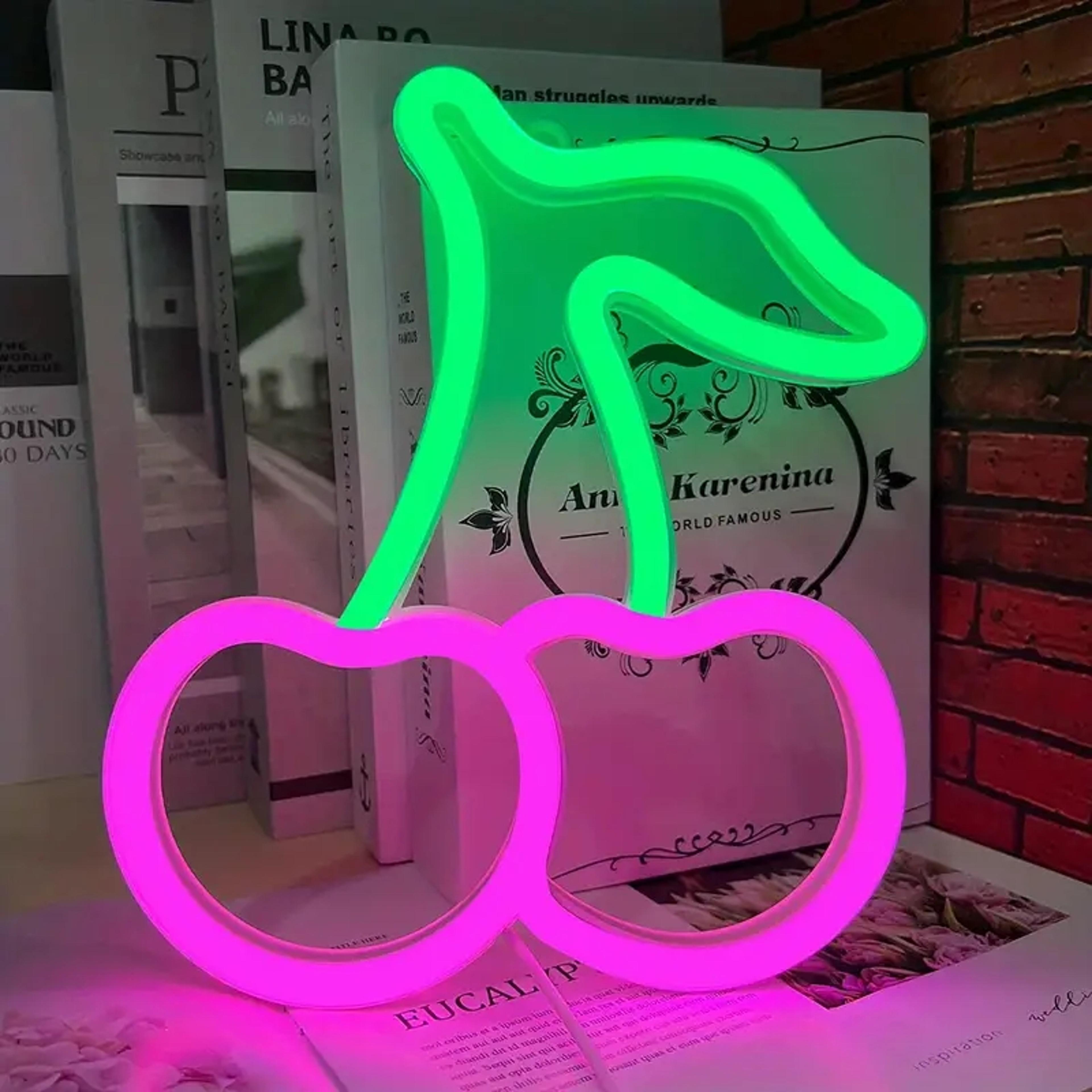 Cherry LED Neon Light Cute Fruit Neon Wall Decor For Kids Room Bedroom Restaurant Bar 4