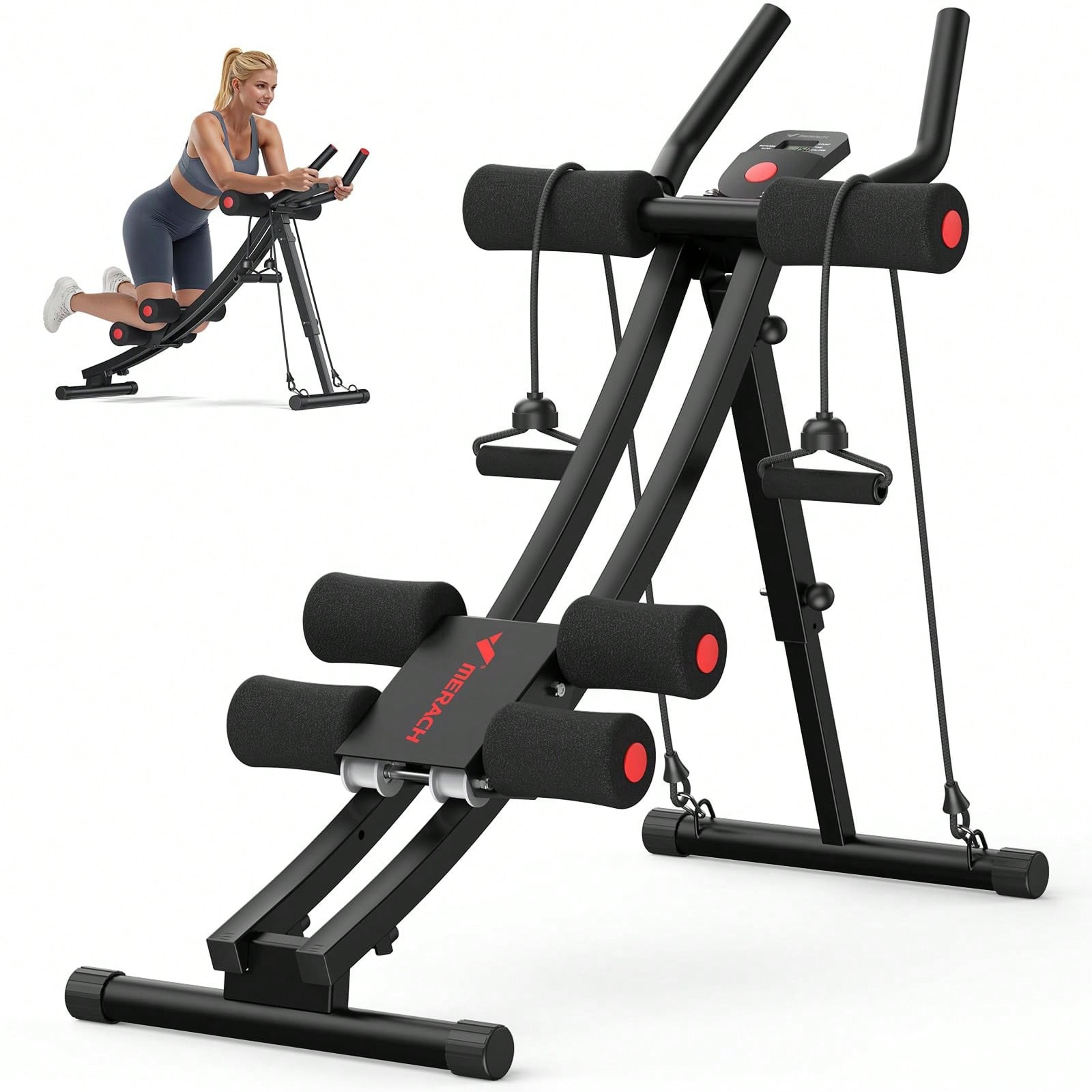 adjustable ab trainer machine foldable core workout equipment for home gym fitness
