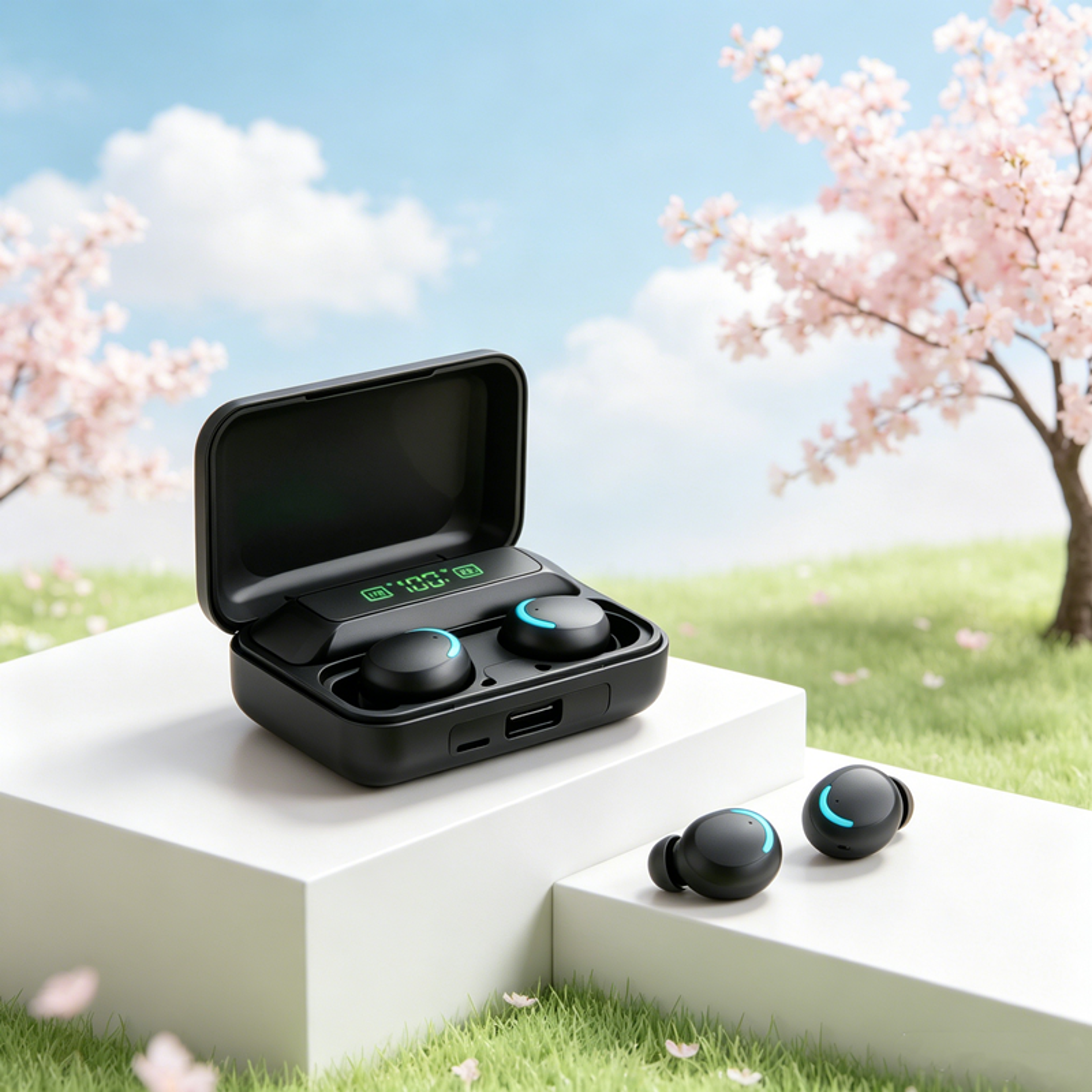 9d stereo wireless earbuds with deep bass and touch control