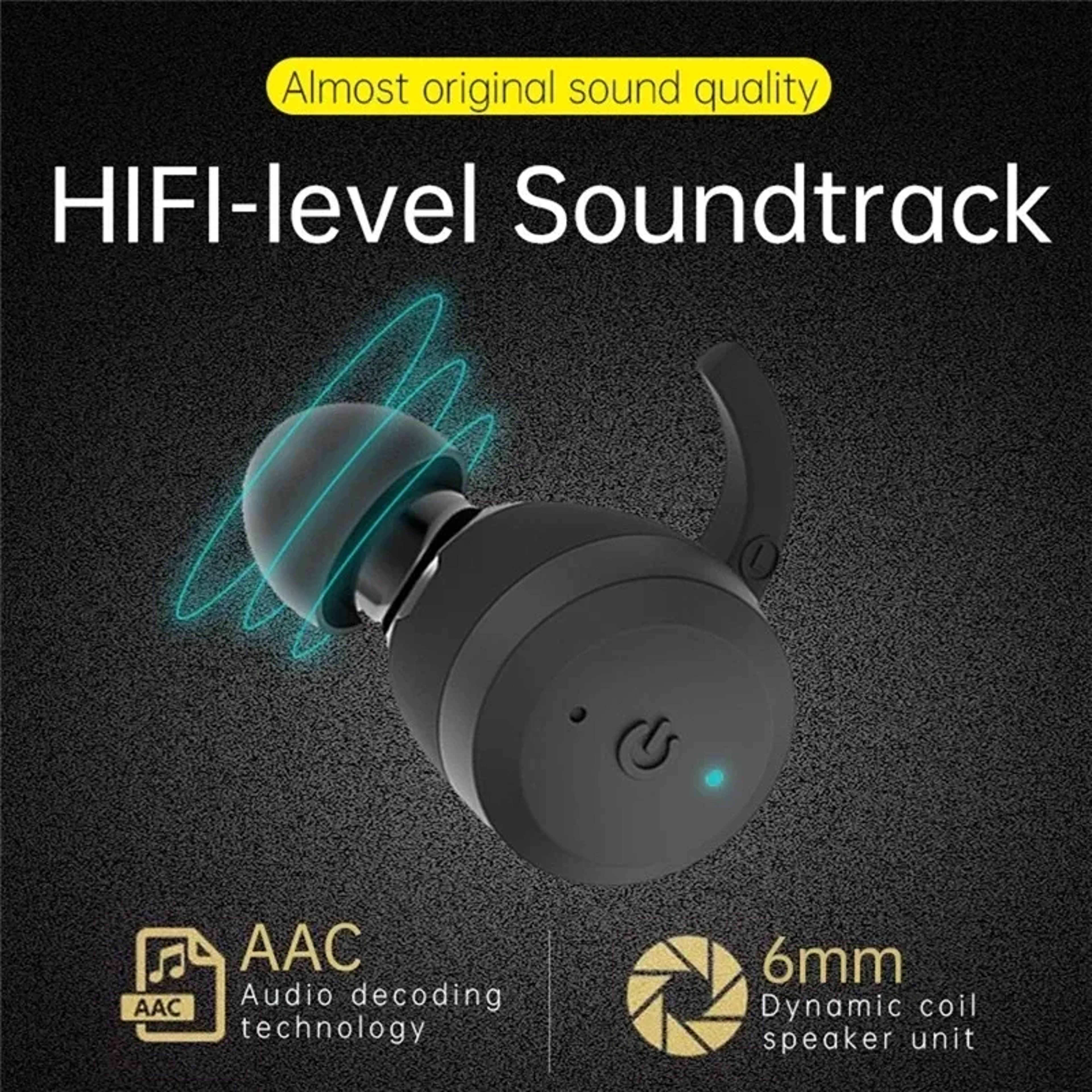 AquaFit IPX7 Waterproof Bluetooth Sports Earbuds With Mic And Dual Wear Fit 7