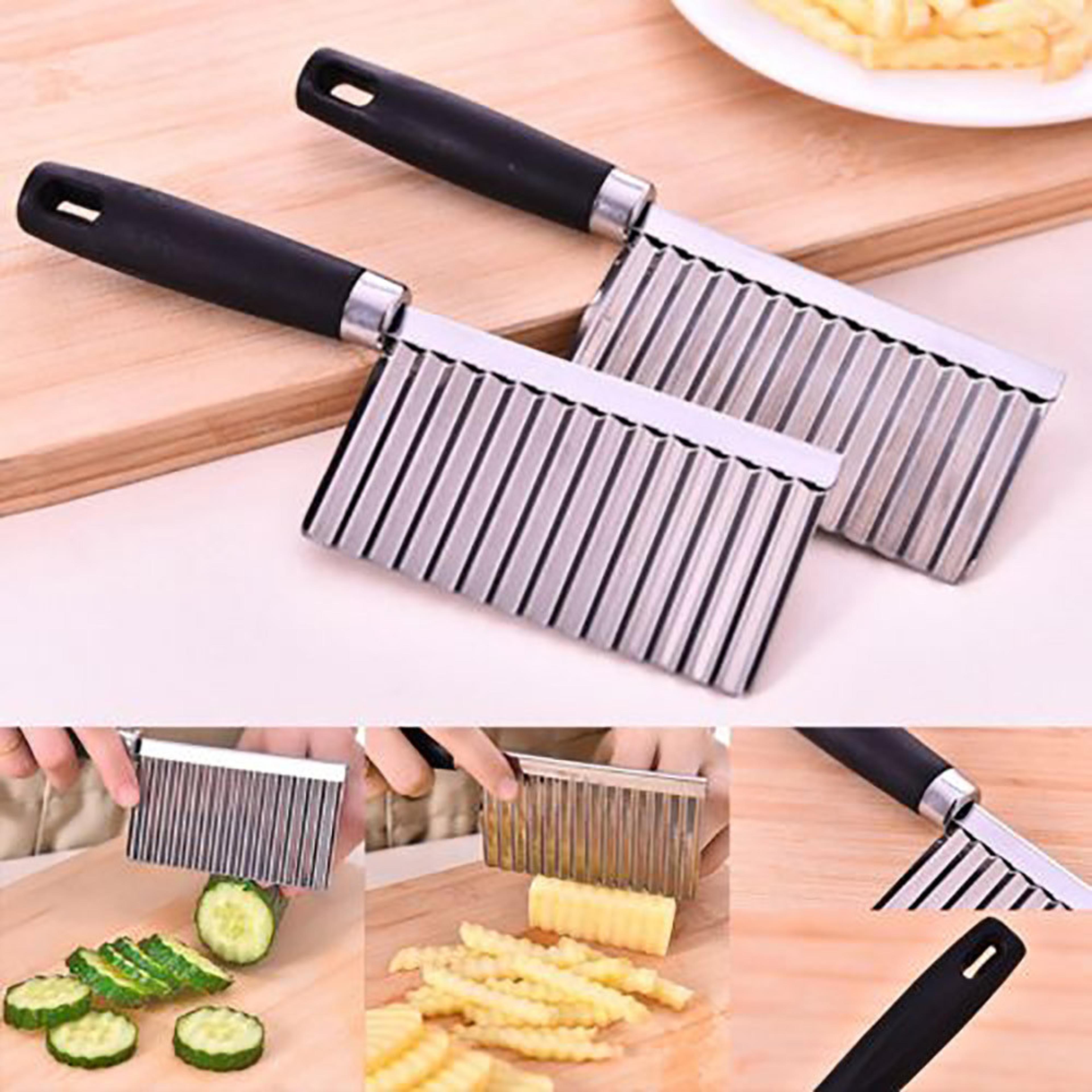 Stainless Steel Crinkle Cutter Wavy Potato Cutter And Vegetable Slicer For Fries 3