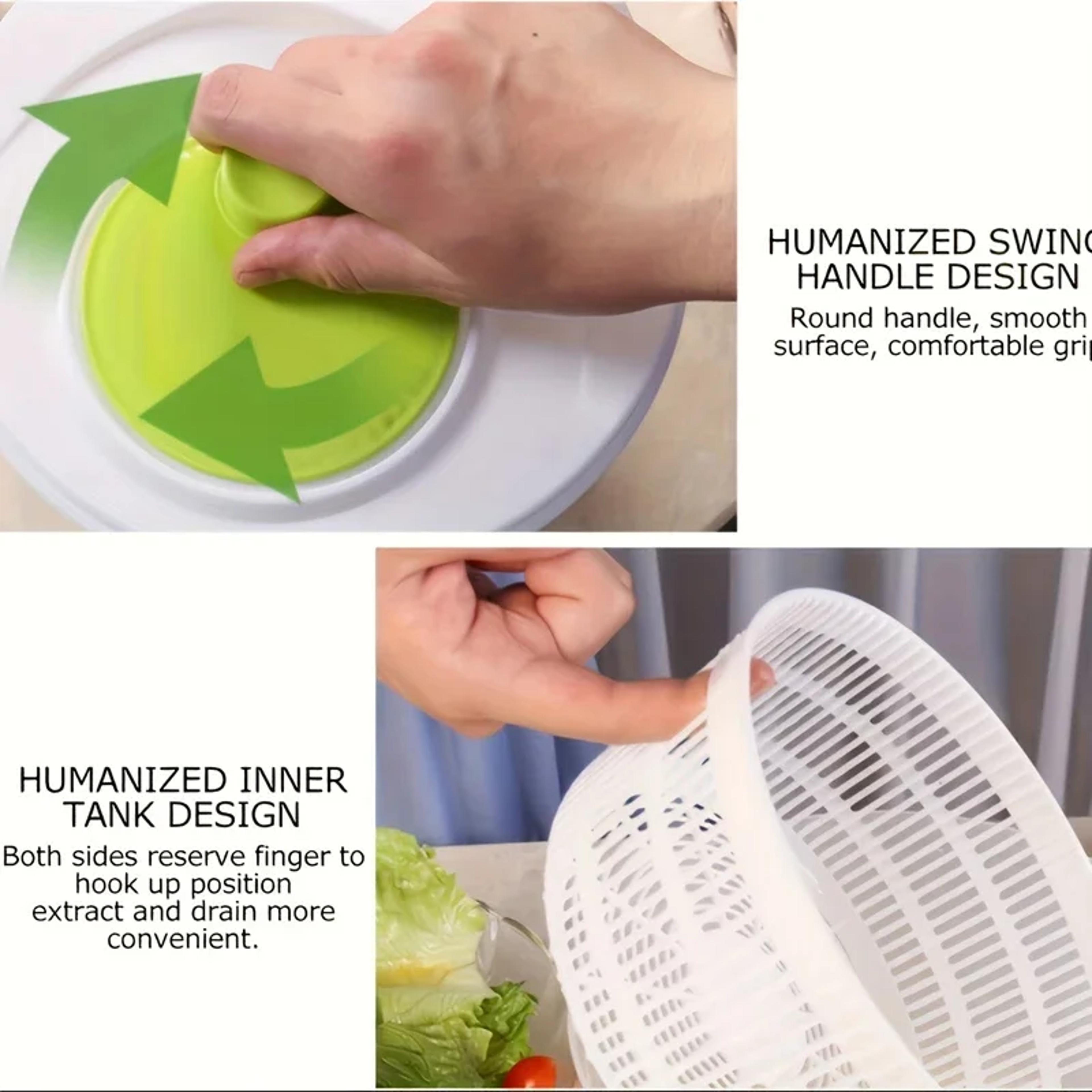 QuickSpin Manual Salad Spinner And Vegetable Dryer Drain Basket 2