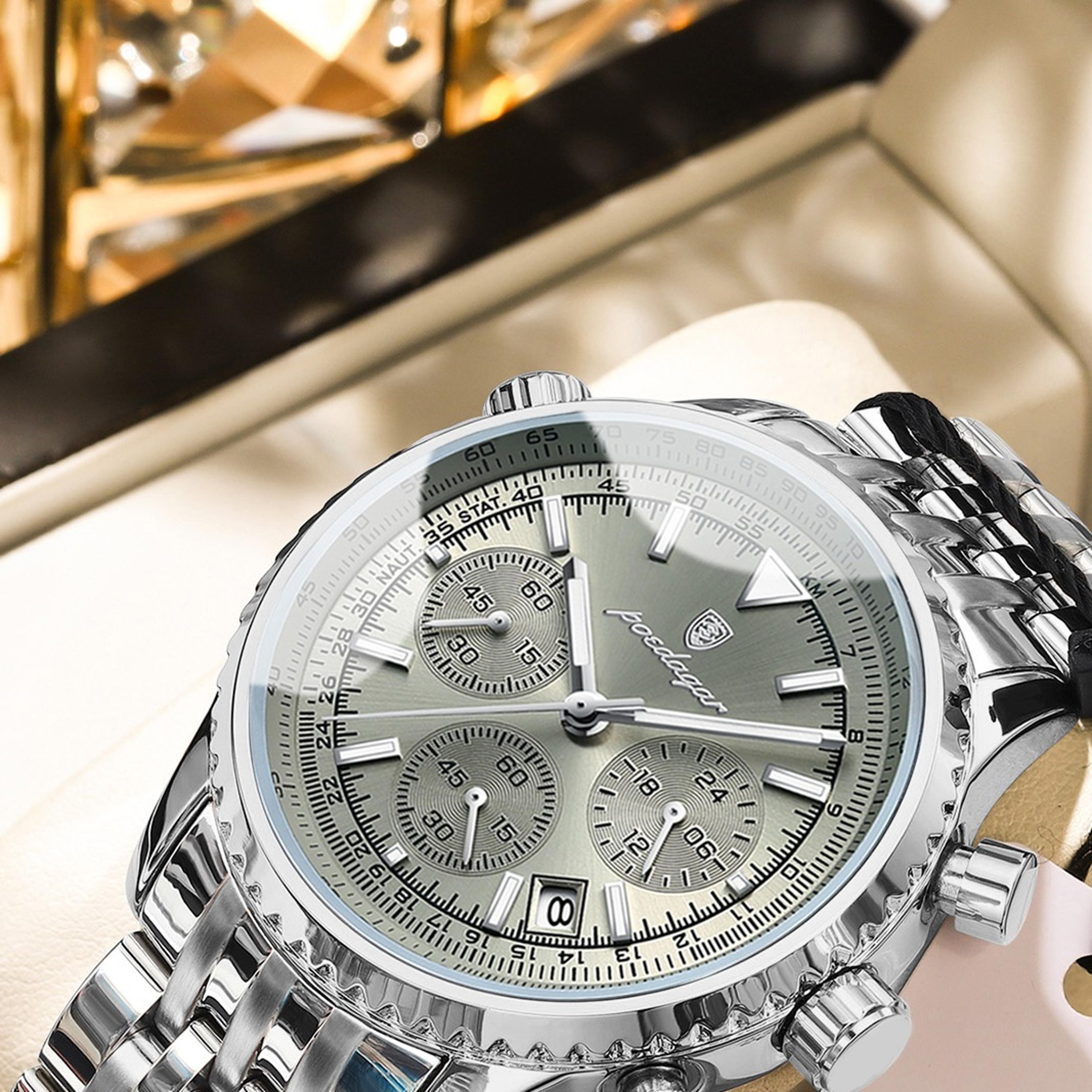 POEDAGAR Fashion Military Mens Watches Waterproof Luminous Date Chronograph Man Watch Stainless Stej