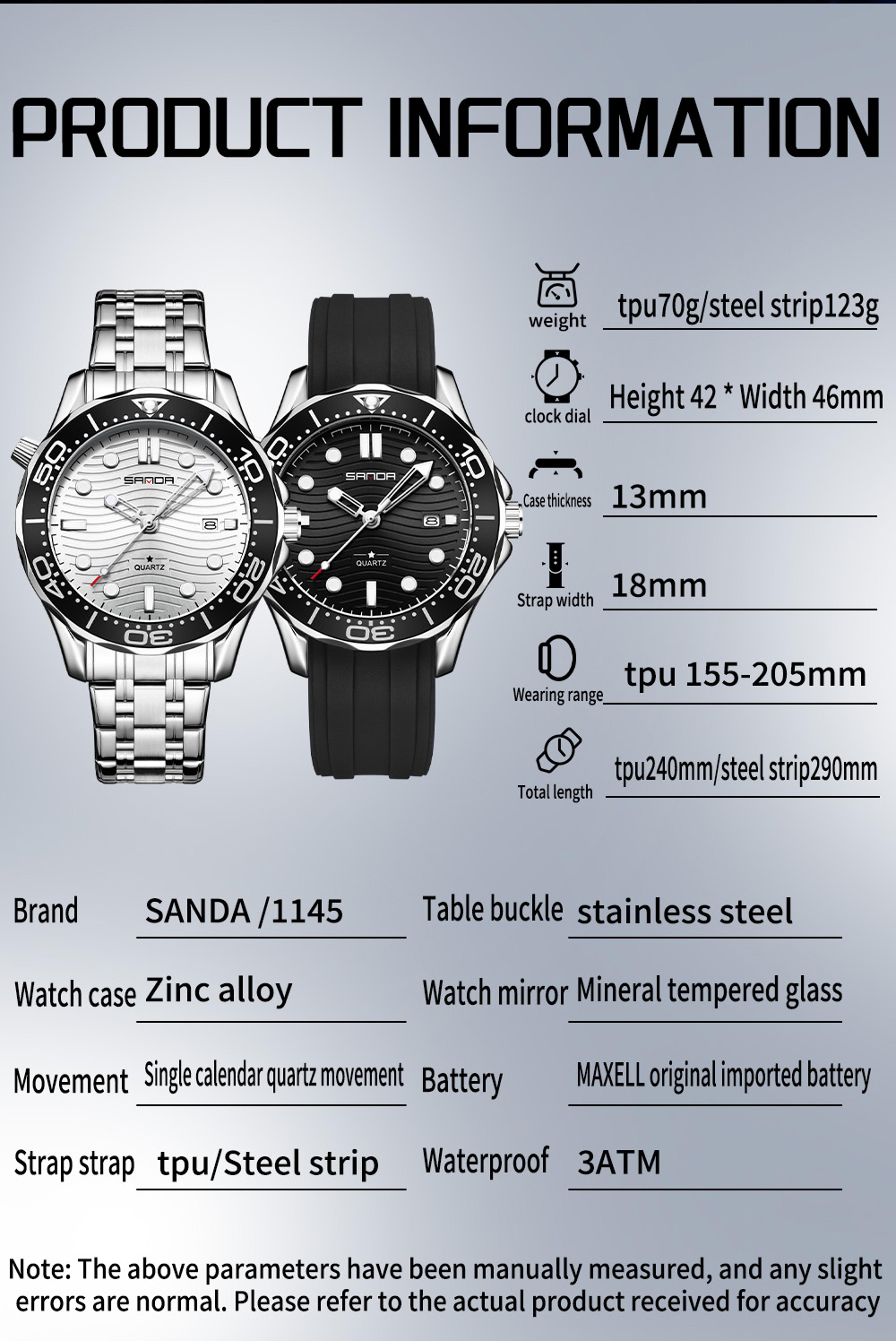 Mens Quartz Watch Waterproof Luminous Business Calendar Watch 3