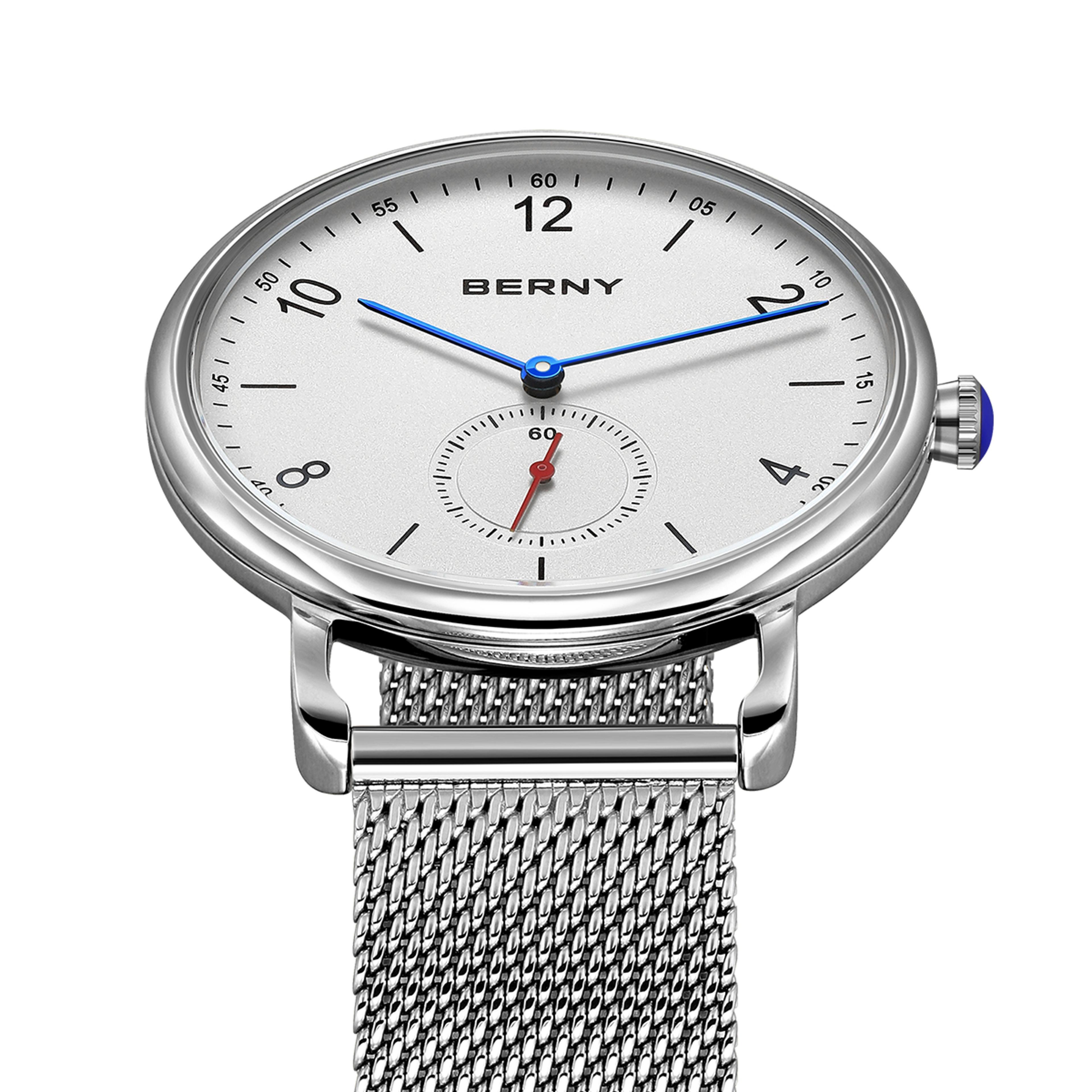 Minimalist Mens Quartz Watch Stainless Steel Waterproof Wristwatch 1