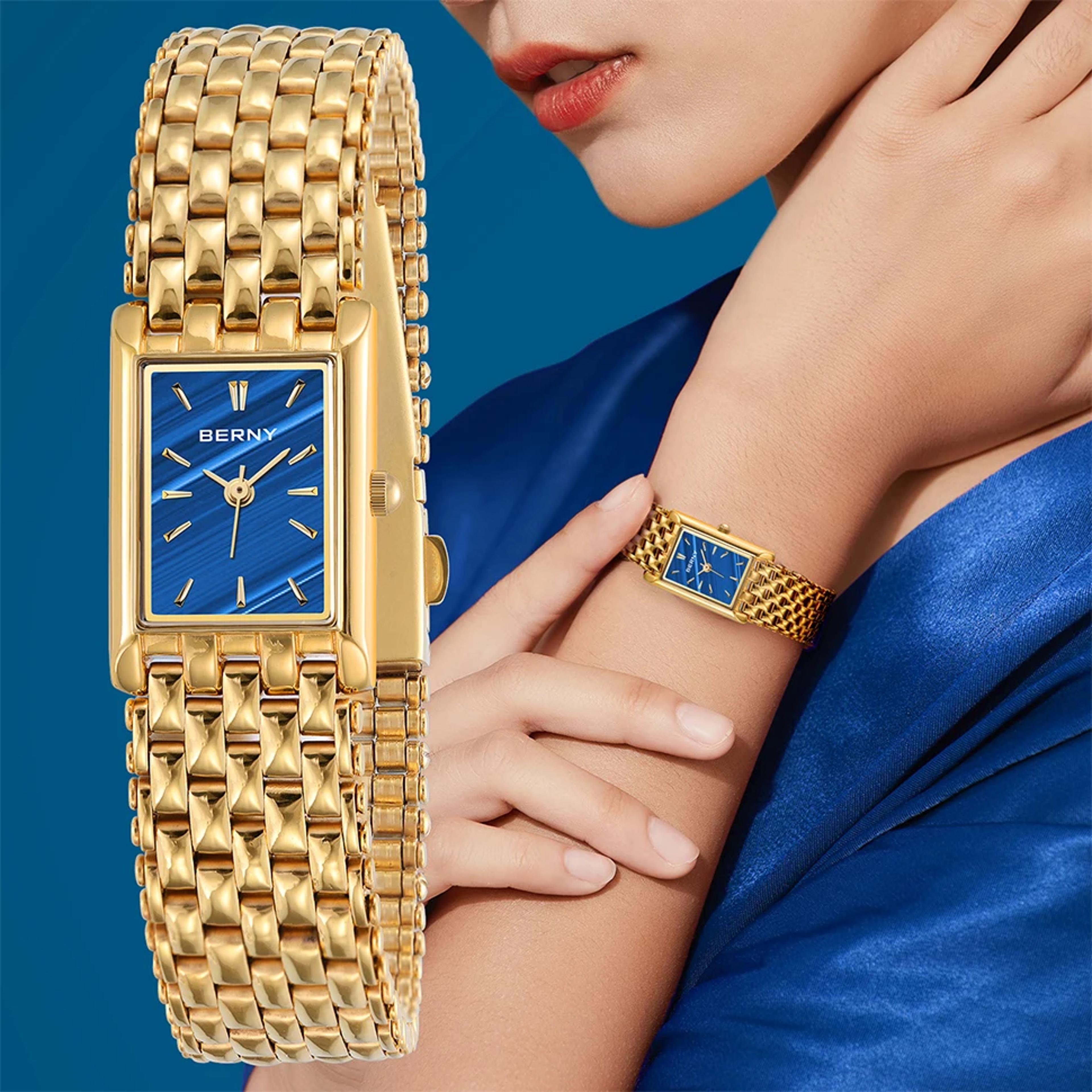 Women Rectangle Stainless Steel Quartz Watch For Women 4