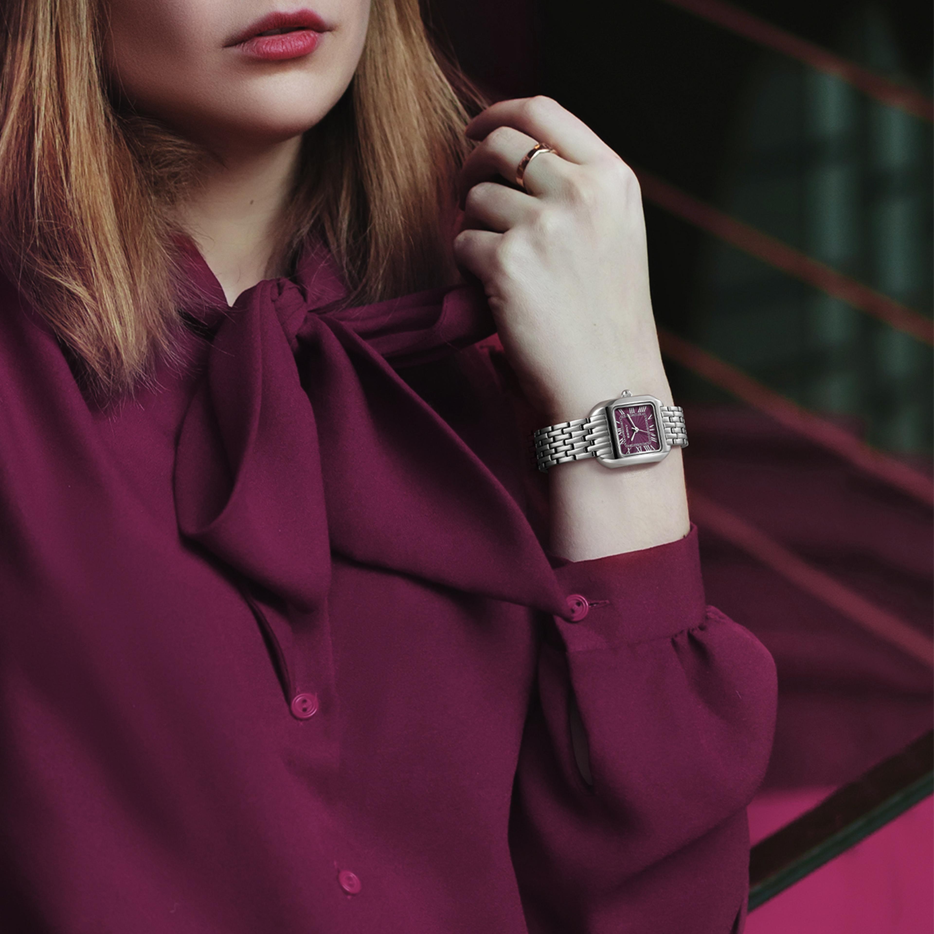 Dial Square Womens Watch Stainless Steel Quartz 3