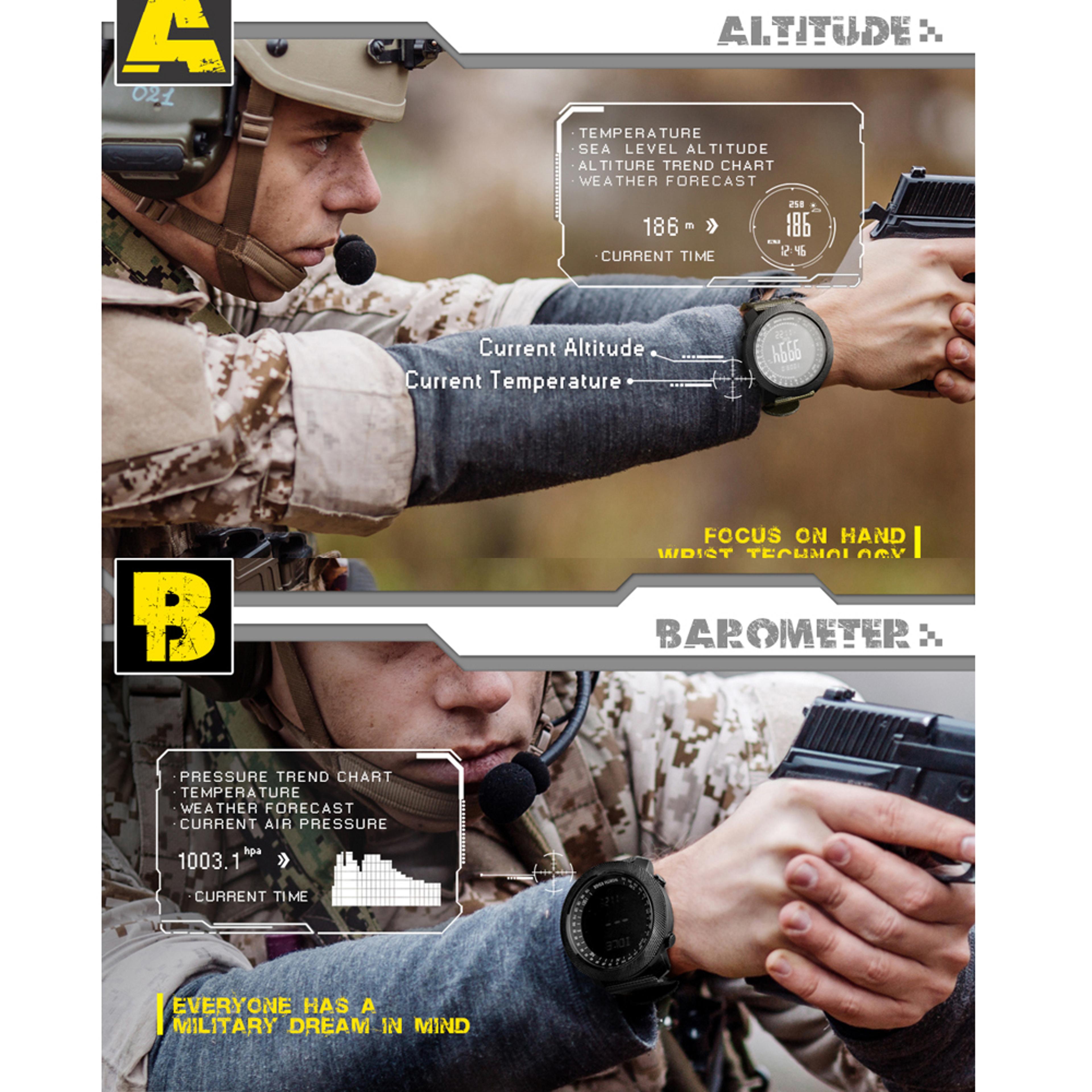 Outdoor Sports Watch With Compass Altimeter Barometer And Water Resistance 3