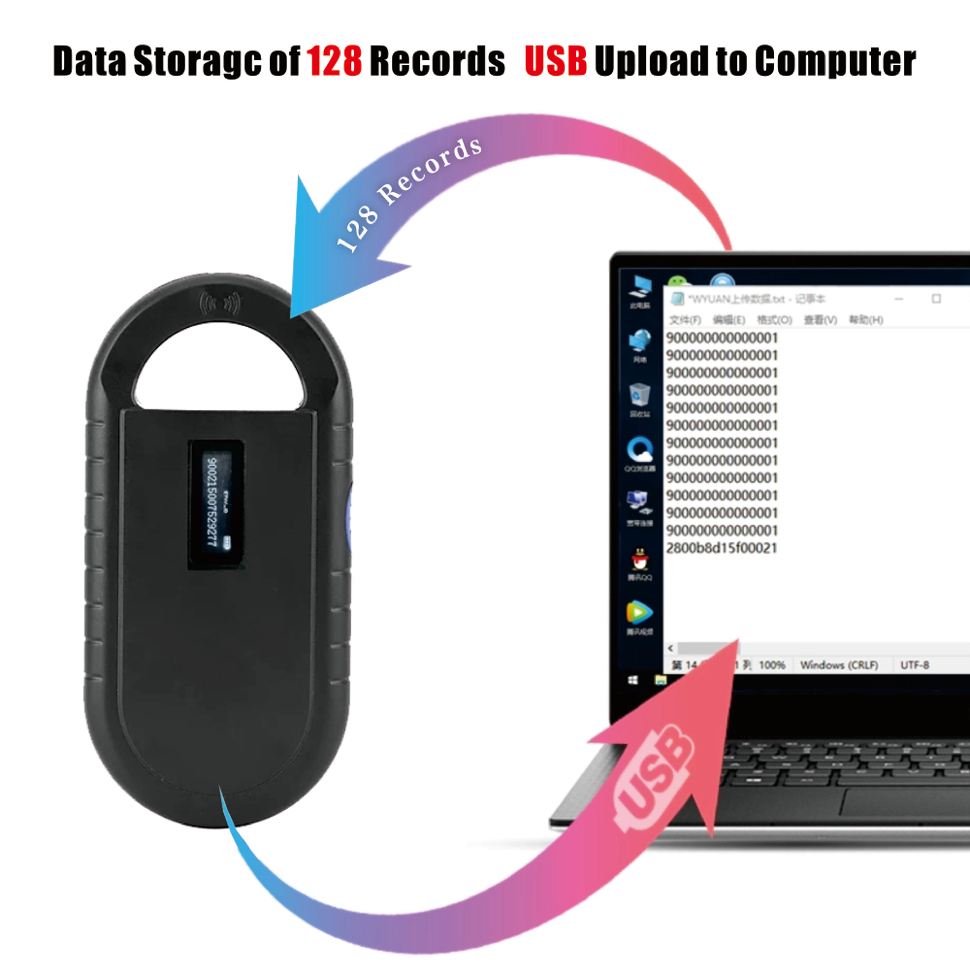 Pet Microchip Scanner FDX B ISO Animal ID Reader With USB 5