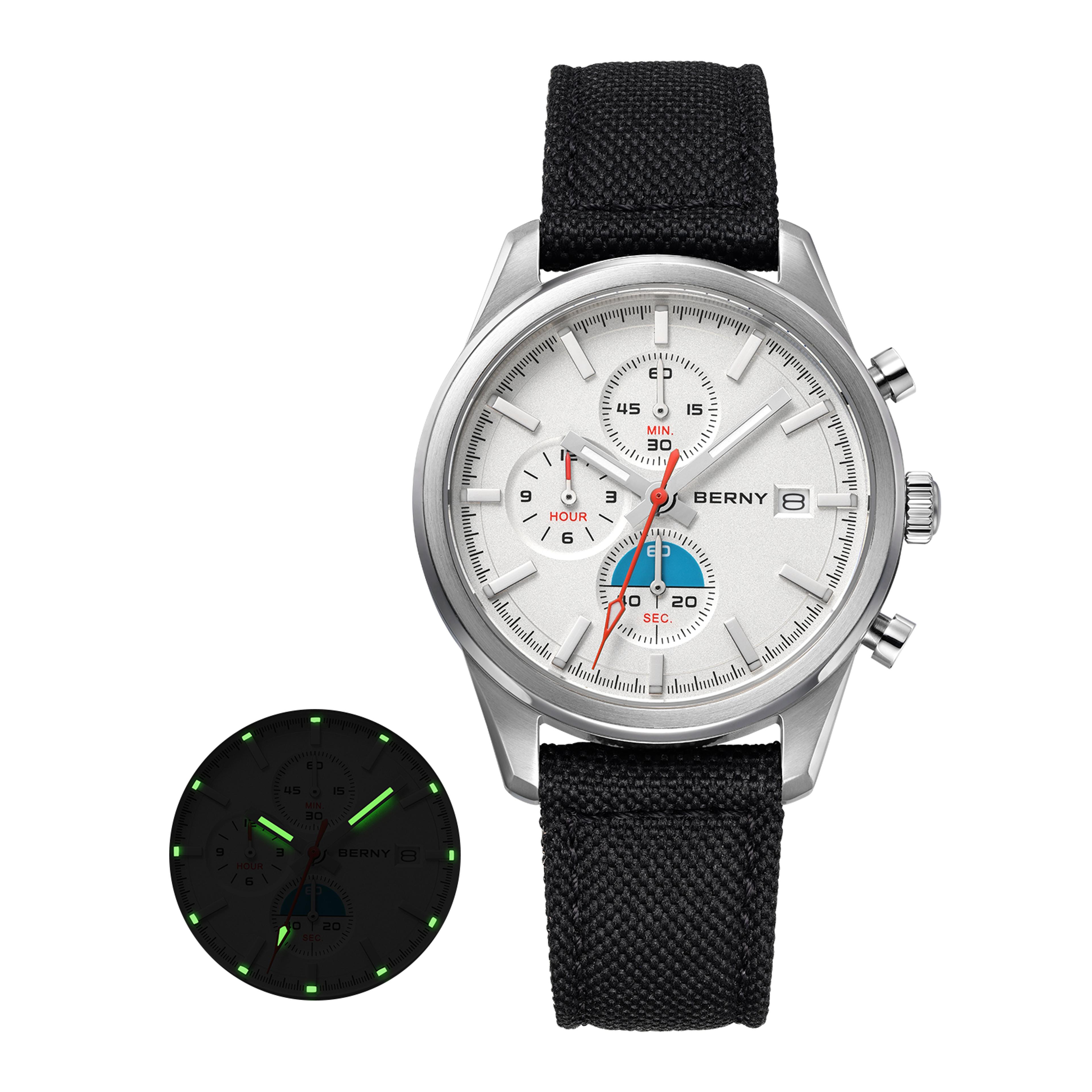 Mens Chronograph Watch Miyota OS10 Sapphire Crystal 10