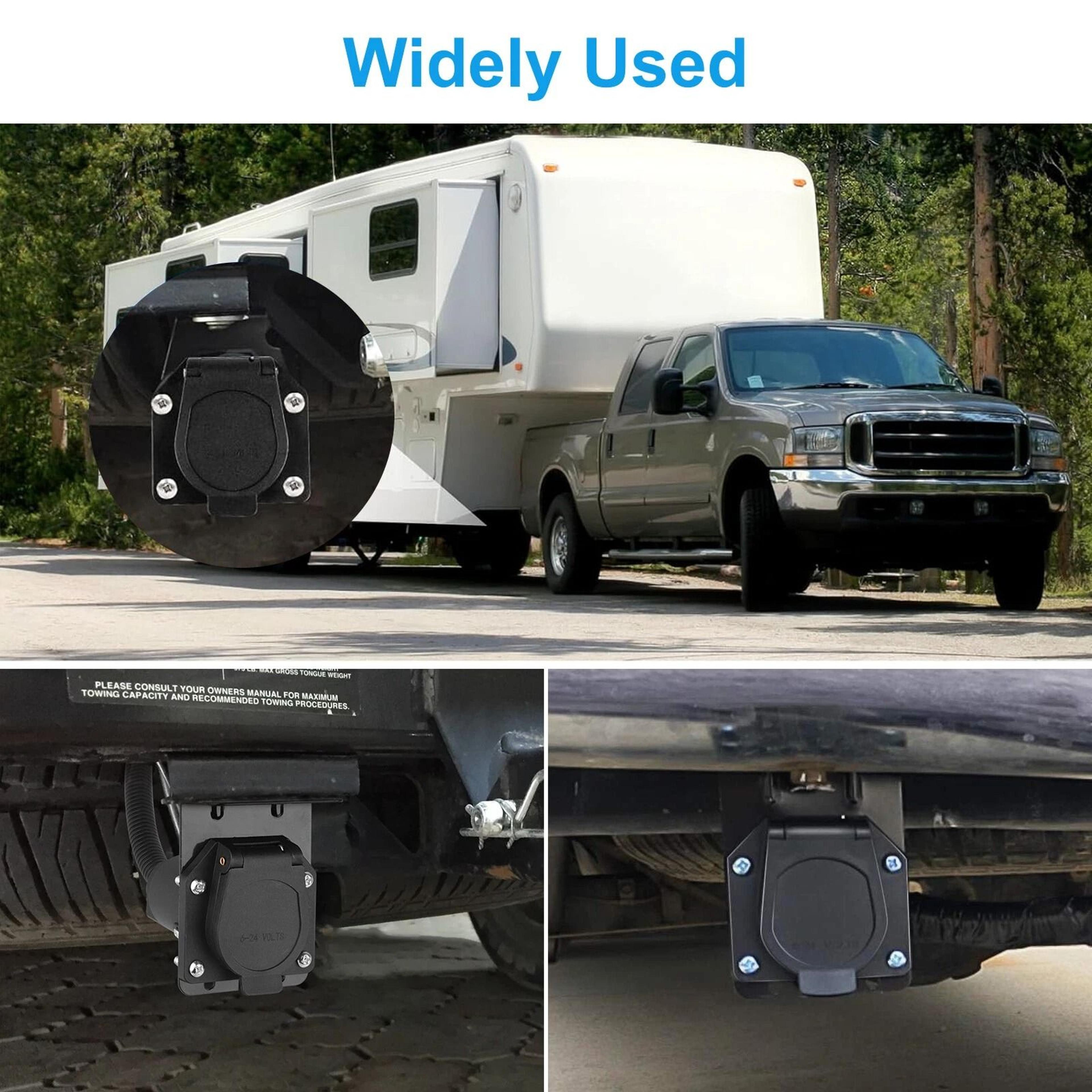 Durable Trailer Plug Wiring Harness Kit RV Socket With Mounting Bracket 2