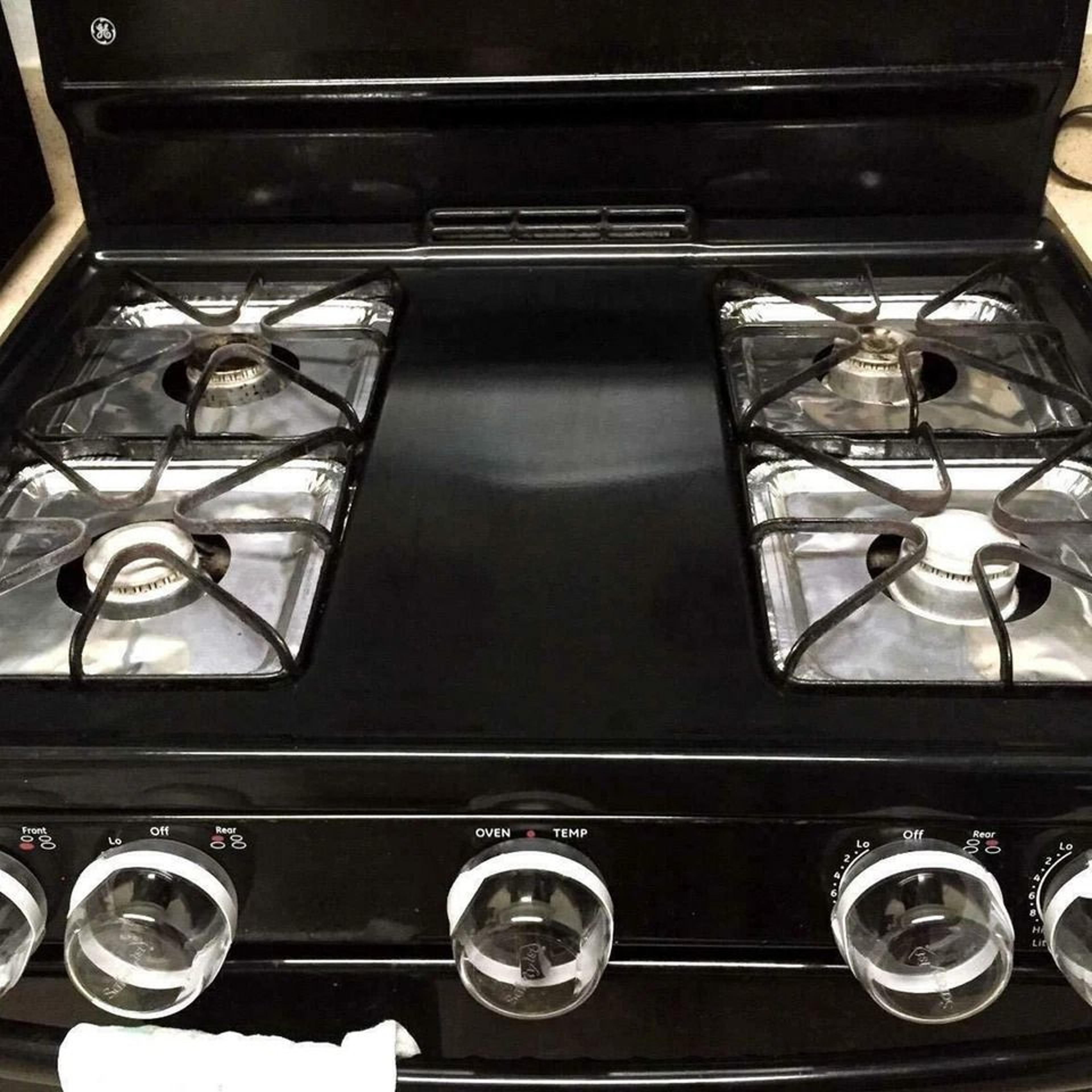Heavy Duty Disposable Aluminum Stove Burner Liners Square Gas Burner Cover Tin Protector 2