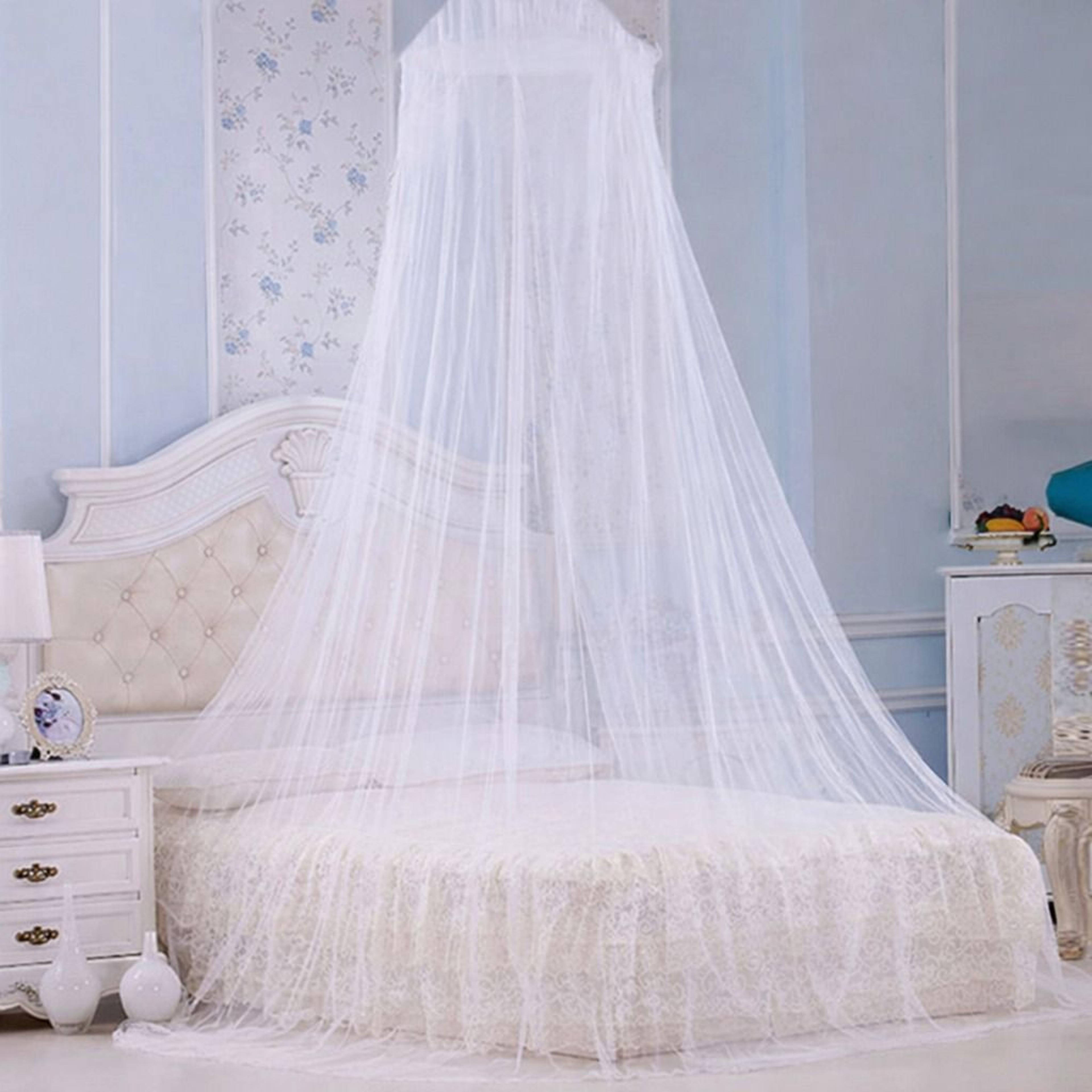 single queen size mosquito net canopy dome, fly insect protection mesh curtain
