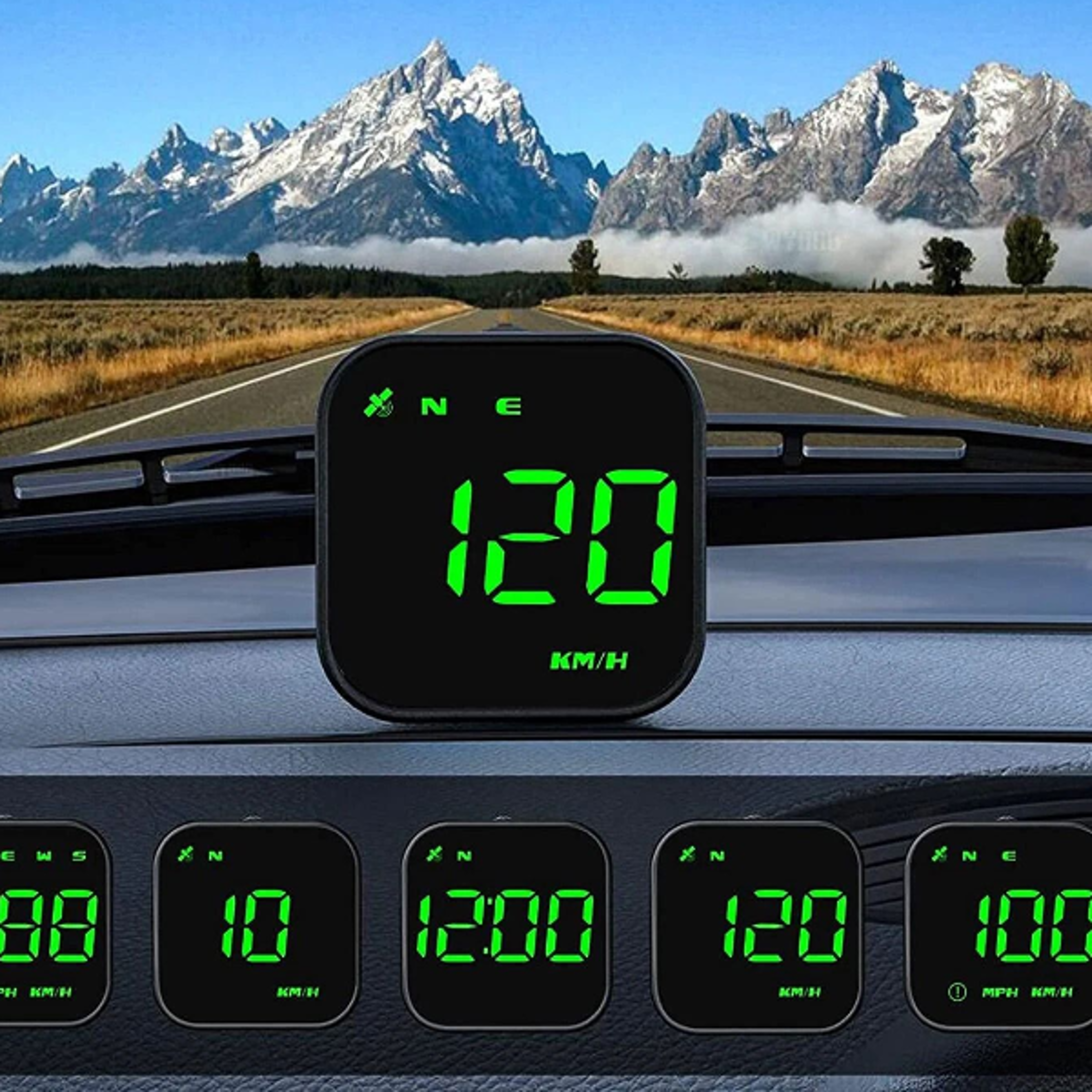 gps speedometer car head up display with compass and overspeed alarm