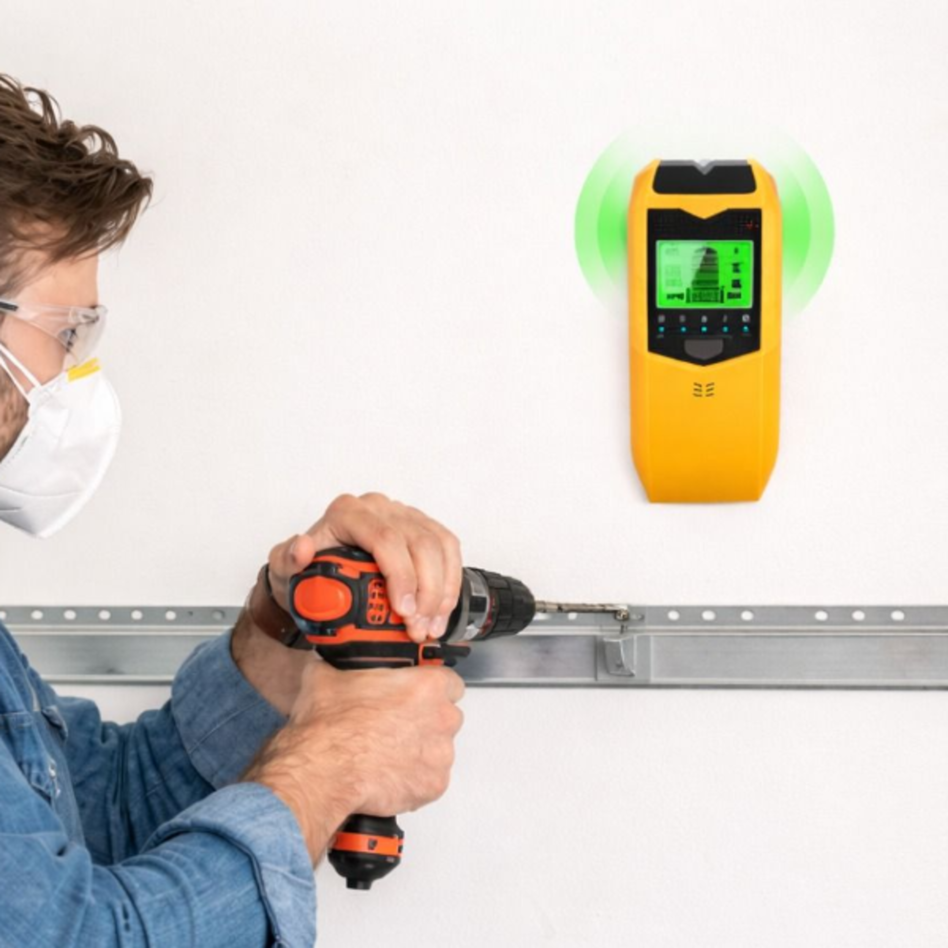 lcd detector, digital stud finder for wood, metal pipe, wire wall scanner