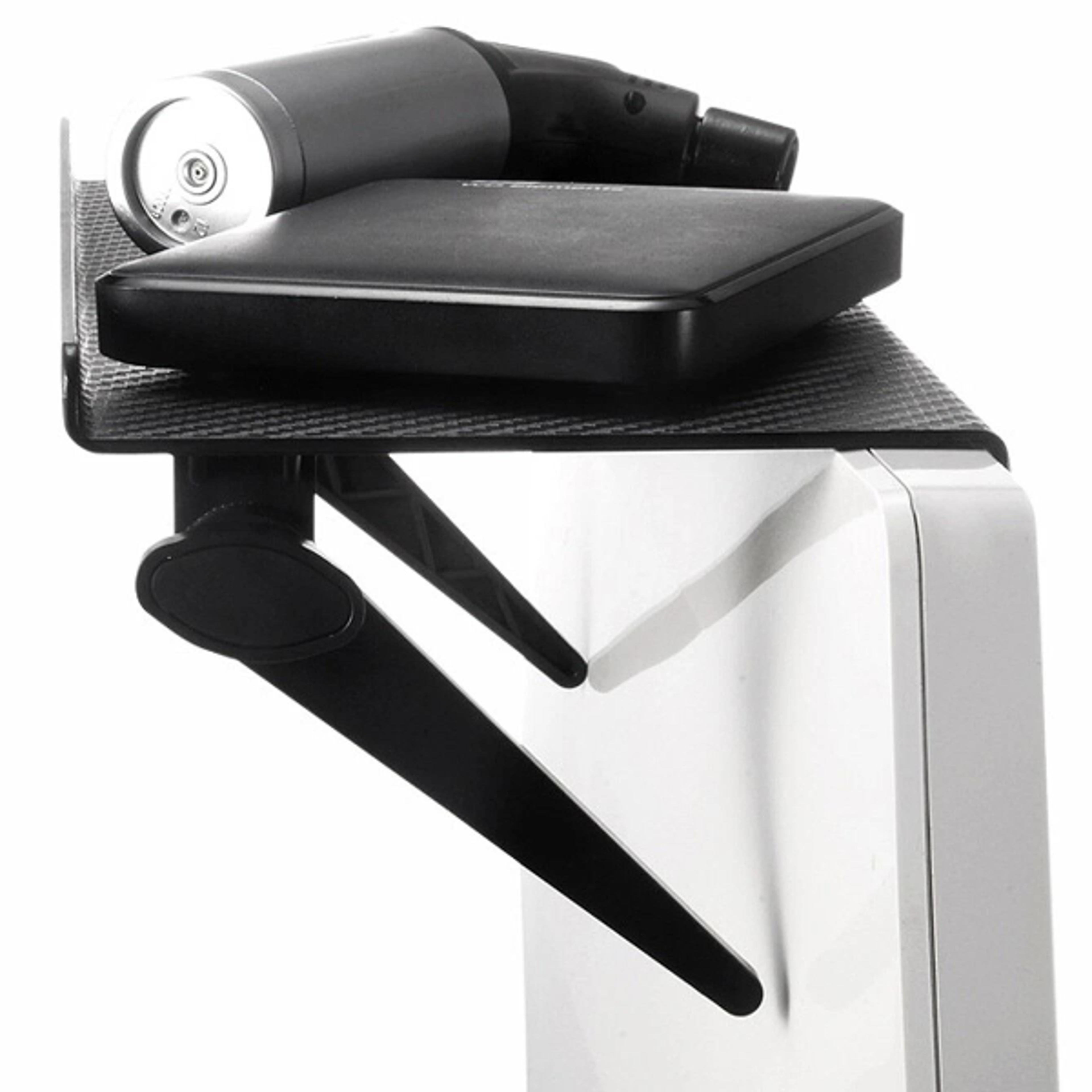 caddy top shelf for tv, adjustable desktop stand, storage rack holder for accessories