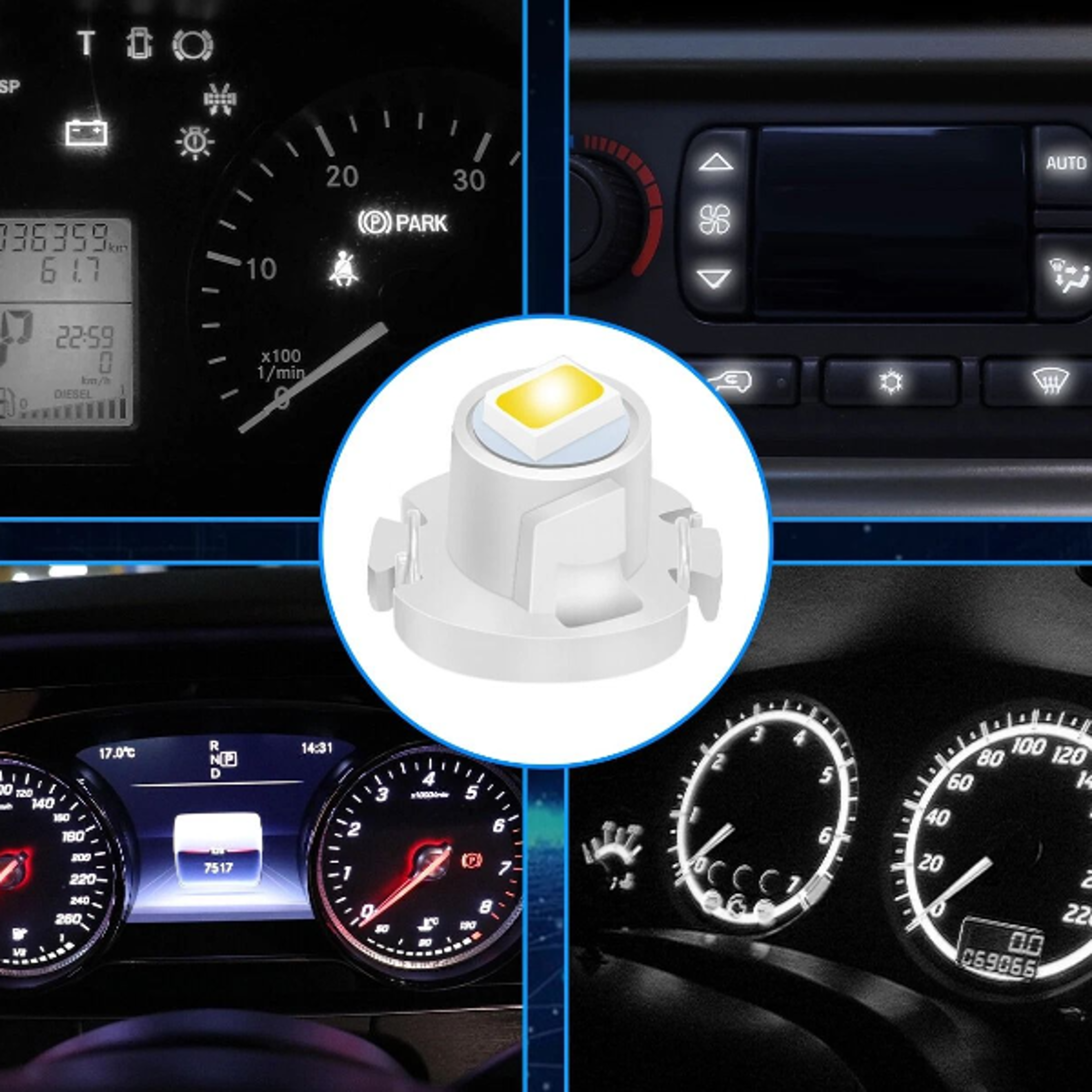 neo wedge led dash bulbs, climate control instrument panel lights